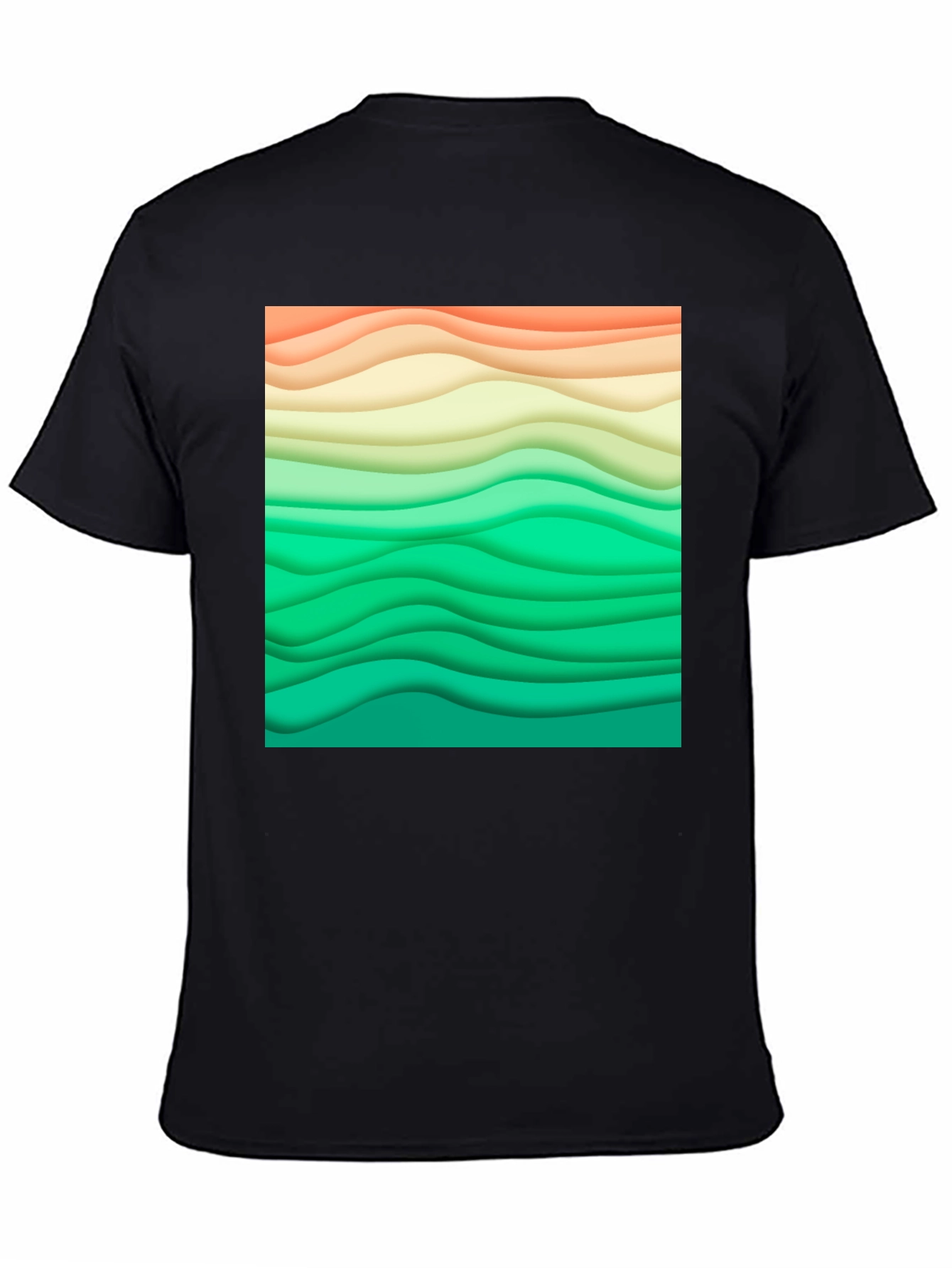 Abstract Wavy Layers Graphic T-Shirt