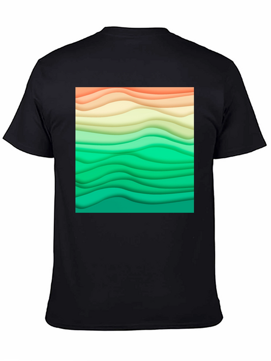 Abstract Wavy Layers Graphic T-Shirt