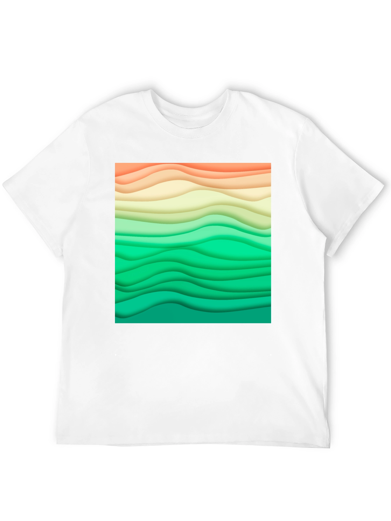Abstract Wavy Layers Graphic T-Shirt