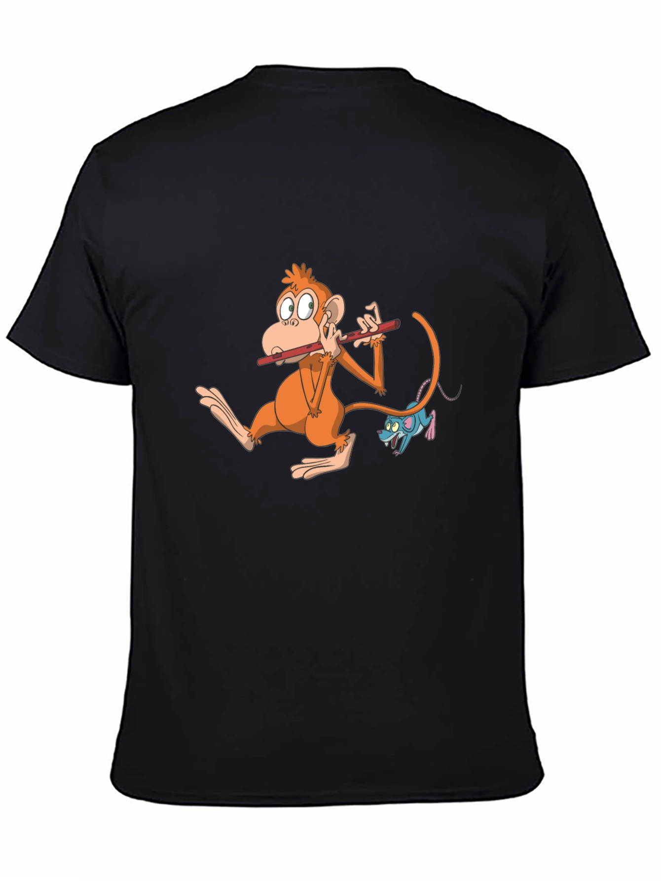 Monkey Flute Black Graphic Tee