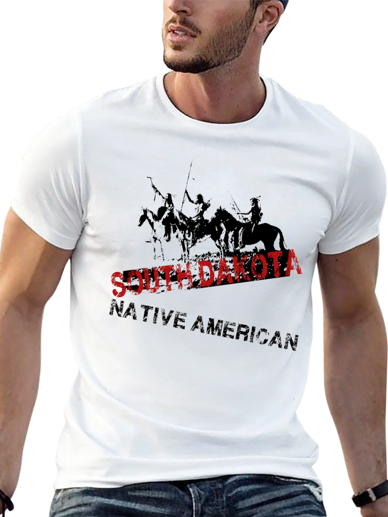 South Dakota Native American Black Graphic T-Shirt