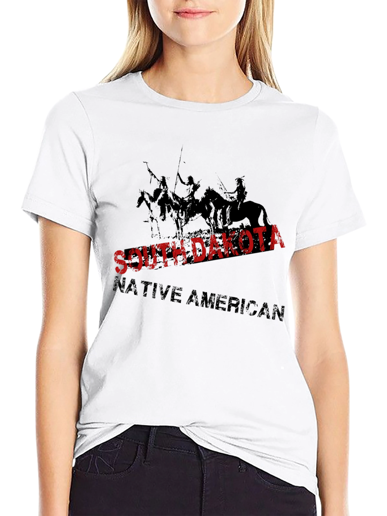 South Dakota Native American Black Graphic T-Shirt