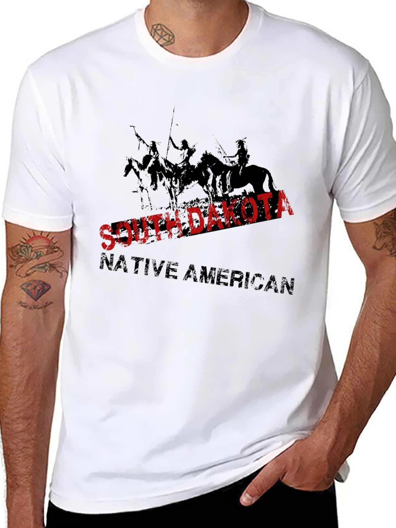 South Dakota Native American Black Graphic T-Shirt