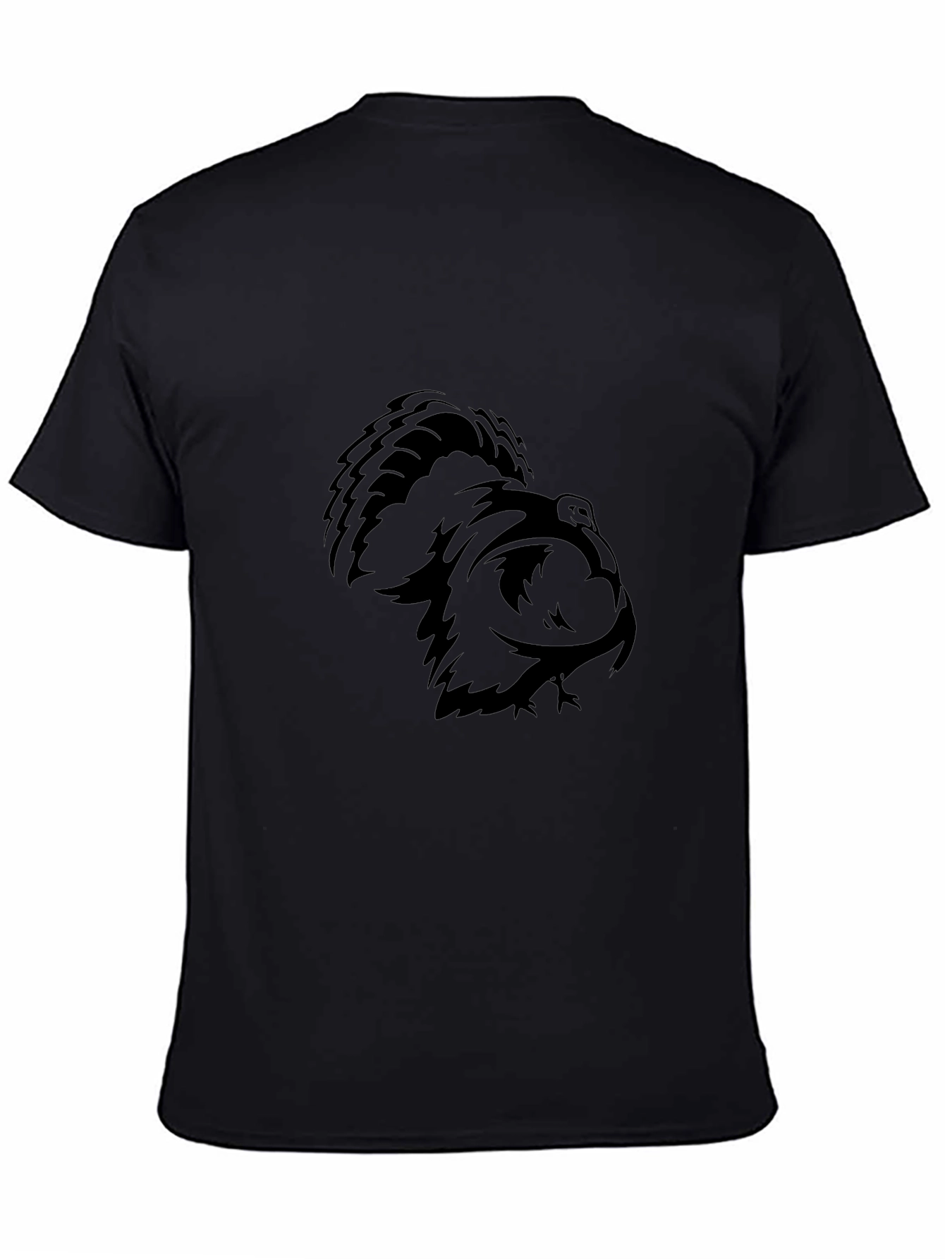 Black Graphic Tee - Abstract Bird Design
