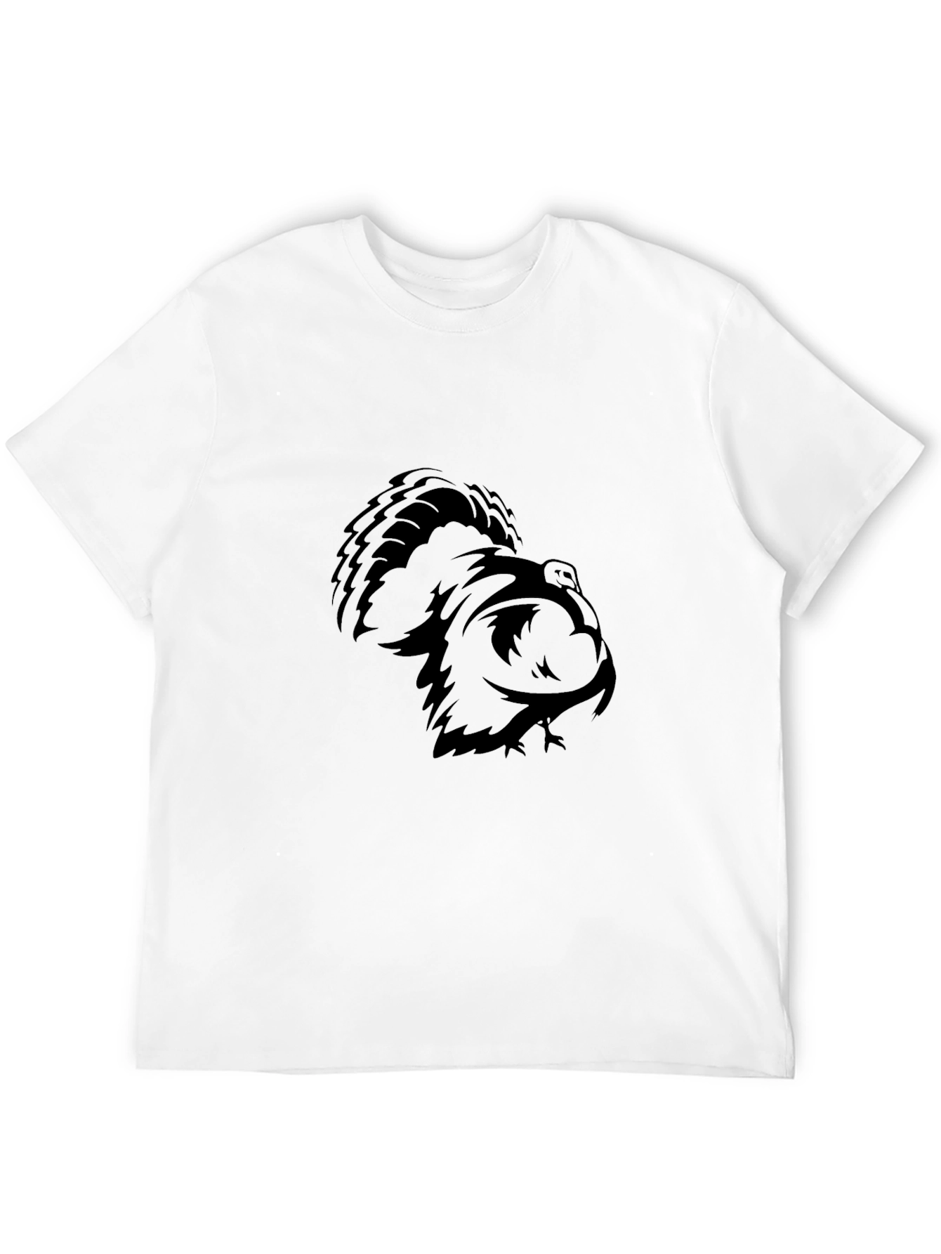 Black Graphic Tee - Abstract Bird Design