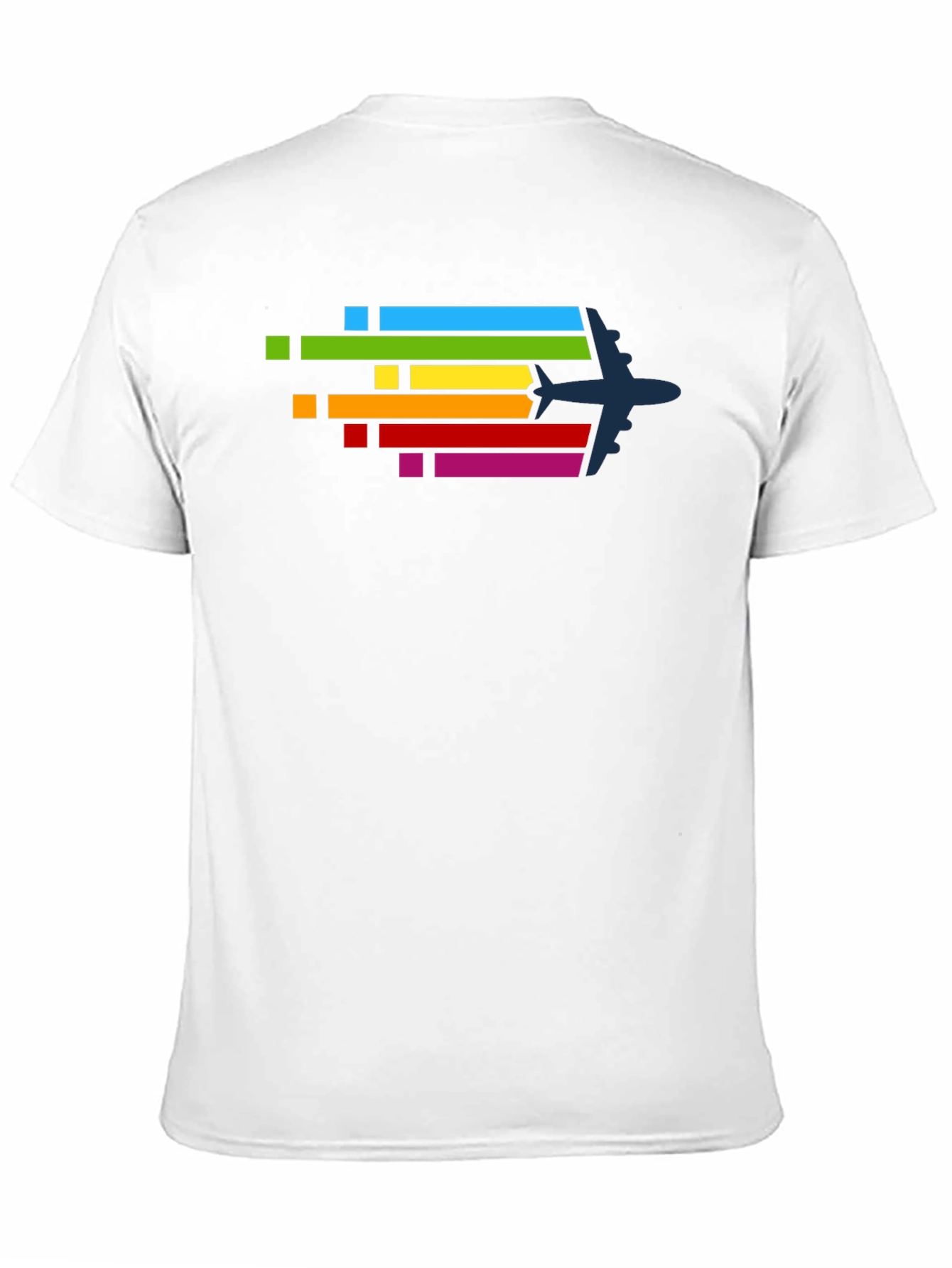 Airplane Rainbow Stripe Graphic Tee