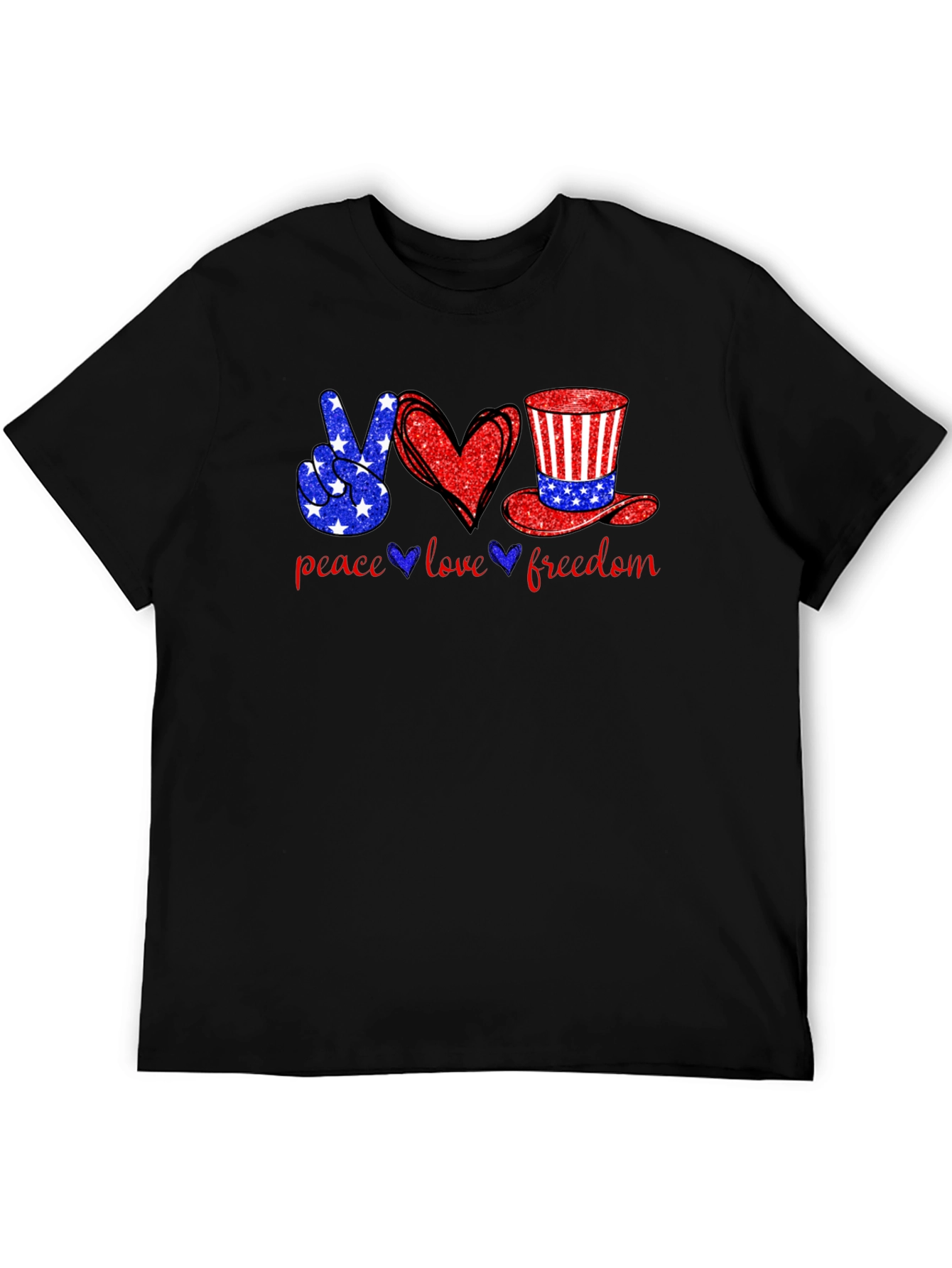 Peace Love Freedom Patriotic Graphic Tee