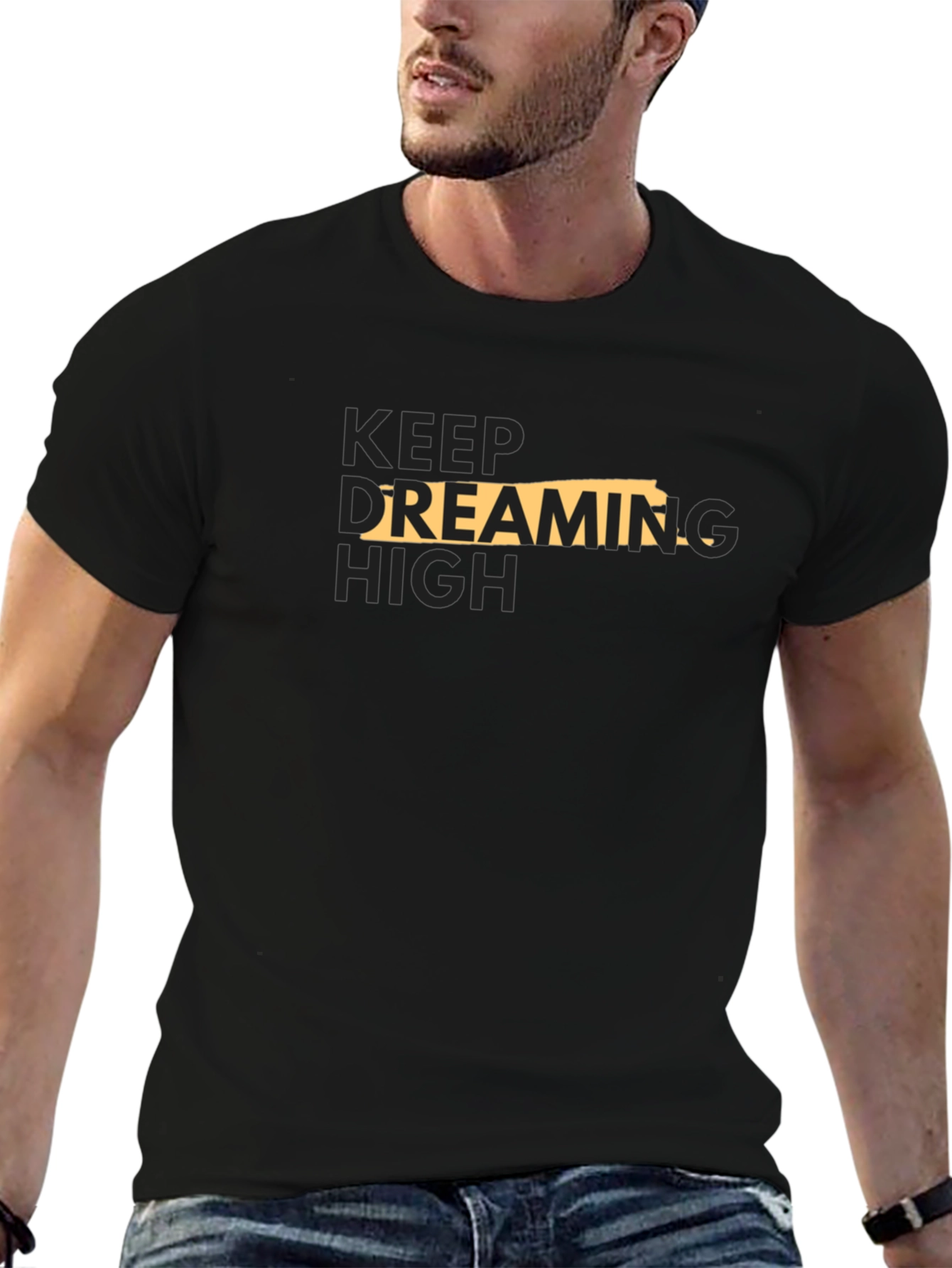 Keep Dreaming High Black Graphic Tee