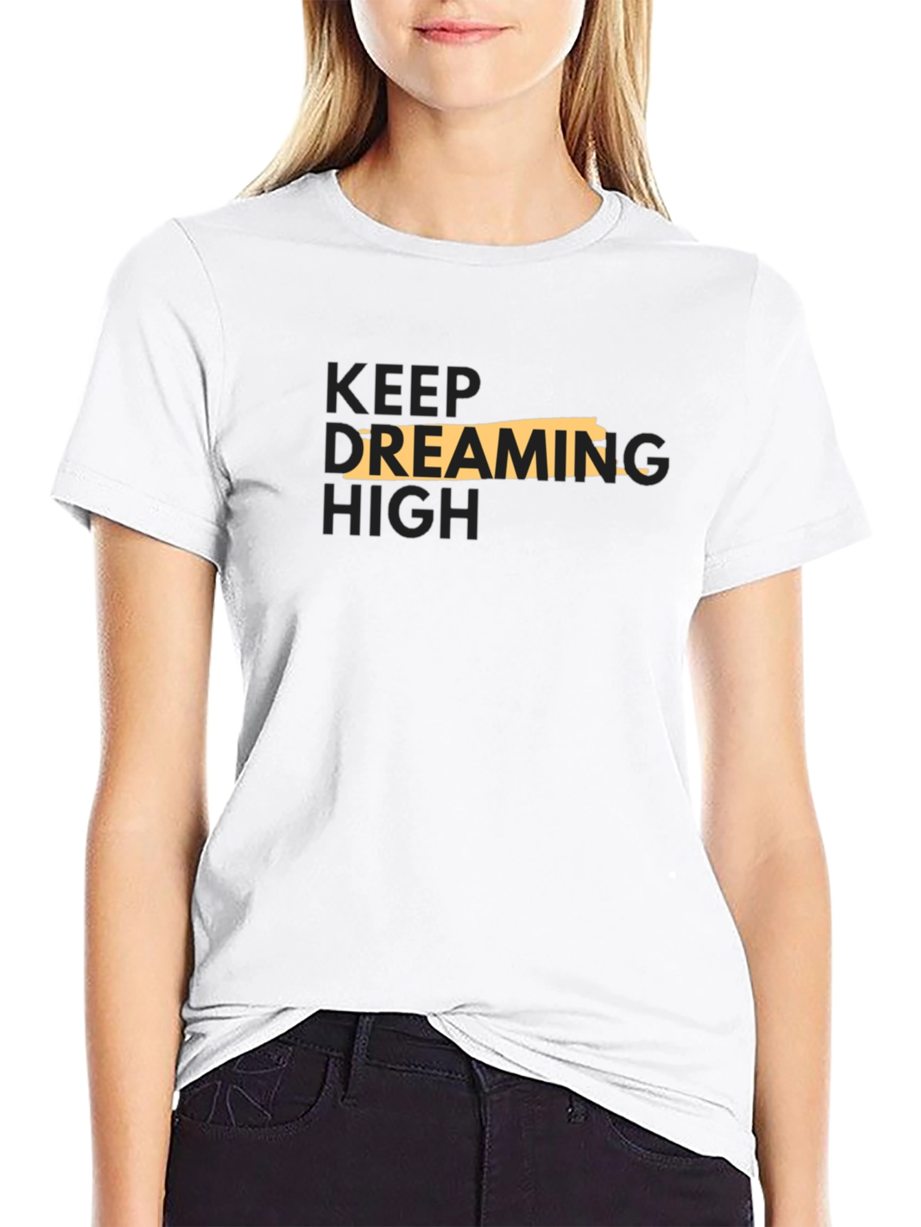 Keep Dreaming High Black Graphic Tee