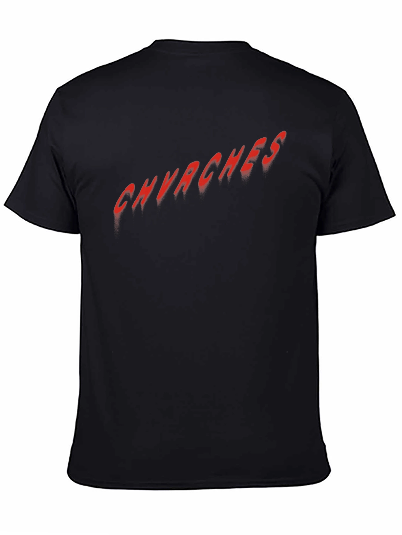 CHVRCHES Red Text Graphic Black T-Shirt