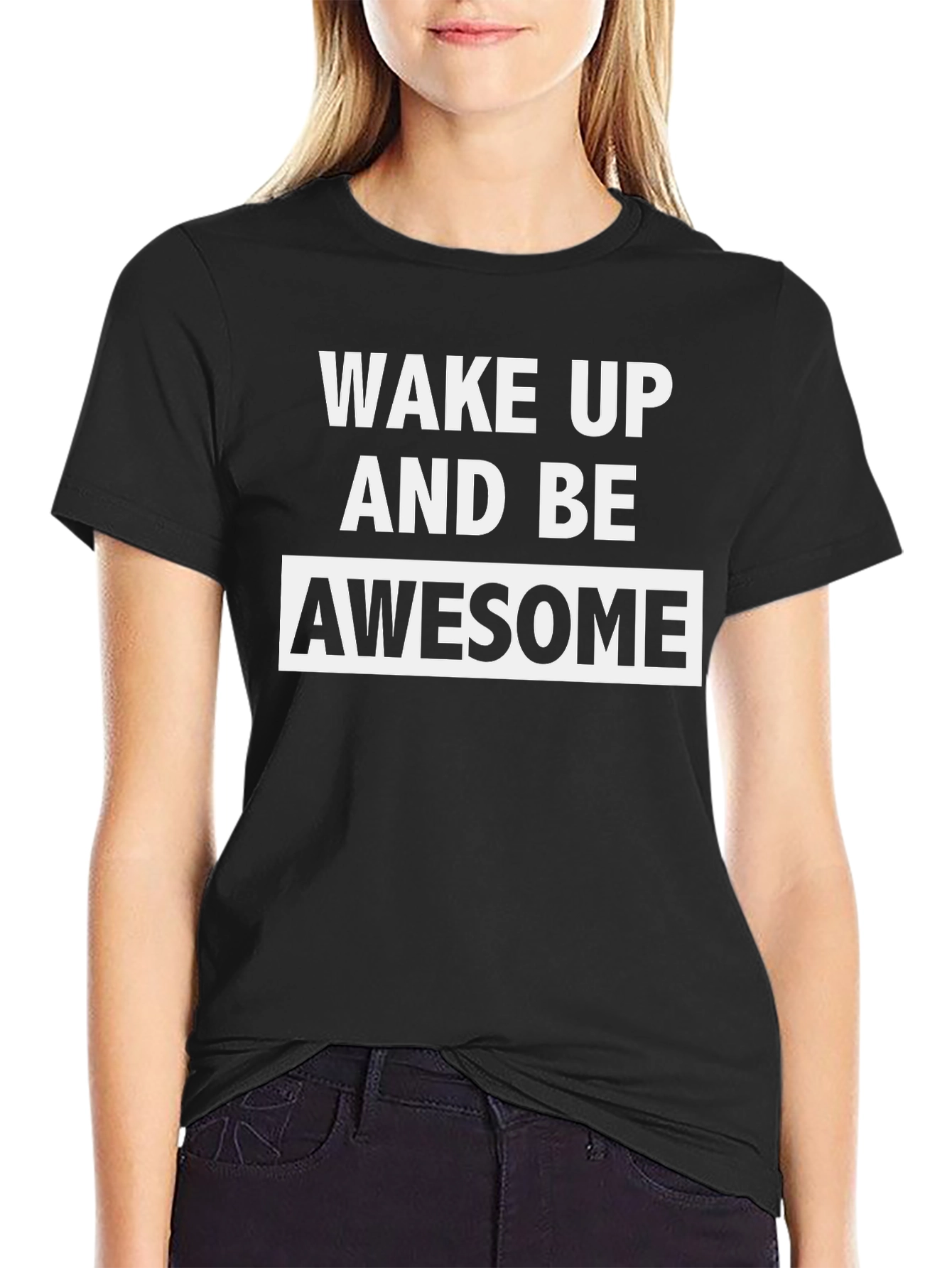 Wake Up and Be Awesome Mens Black T-Shirt