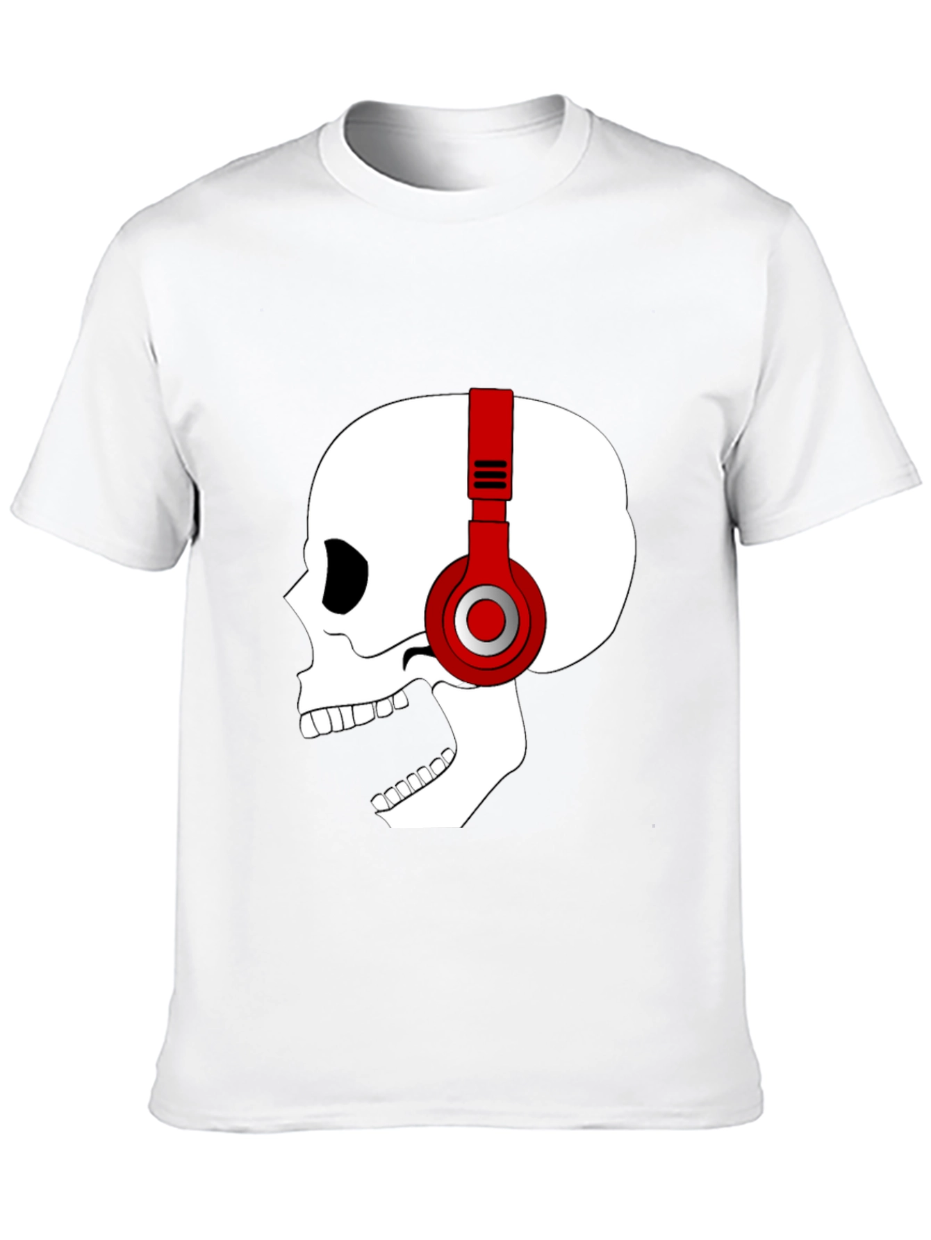 Skull with Headphones Graphic T-Shirt