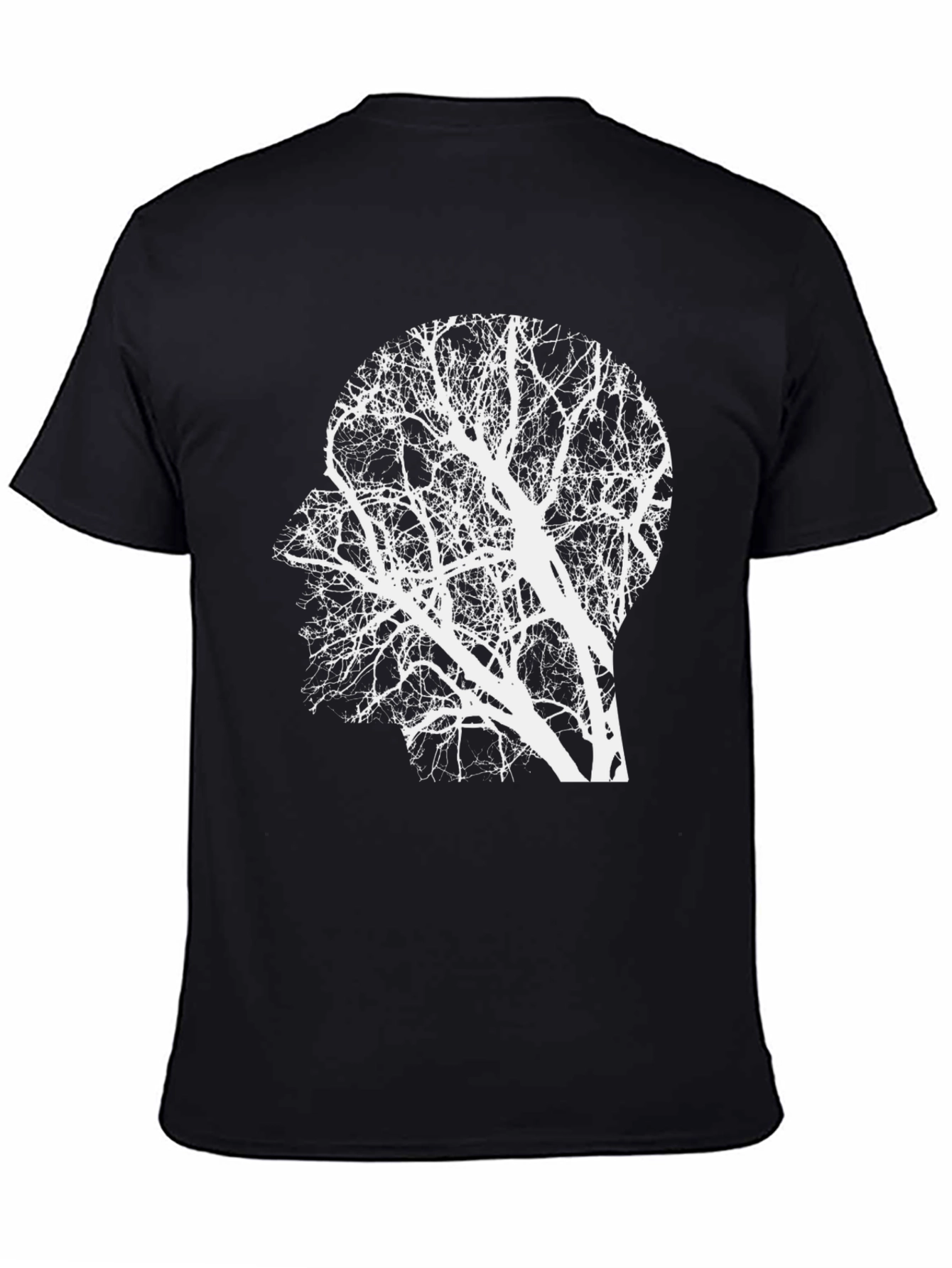 Abstract Tree Mind T-Shirt - Black Cotton Graphic Tee