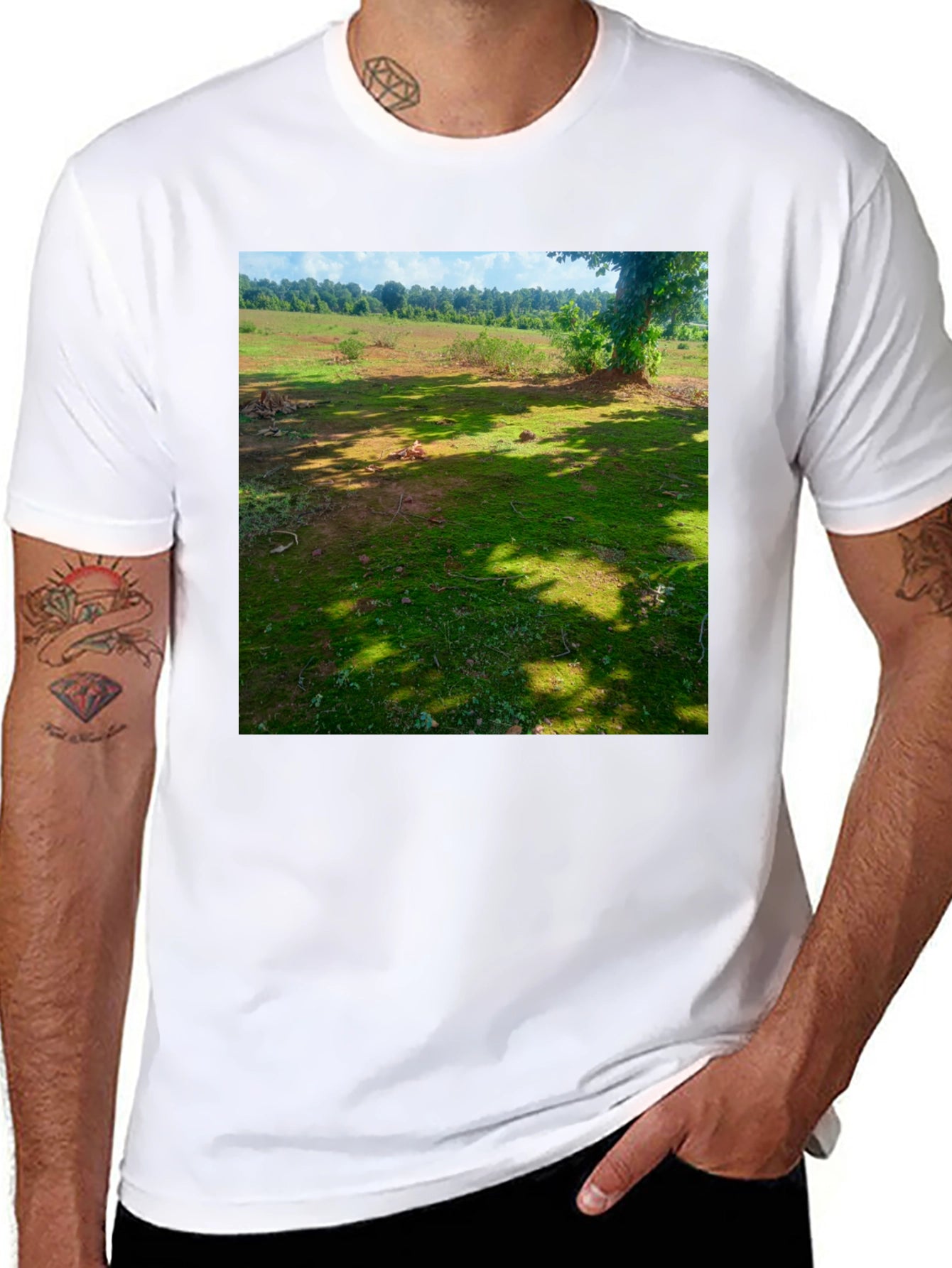 Nature Scene Tee: Casual Comfort Unique Design