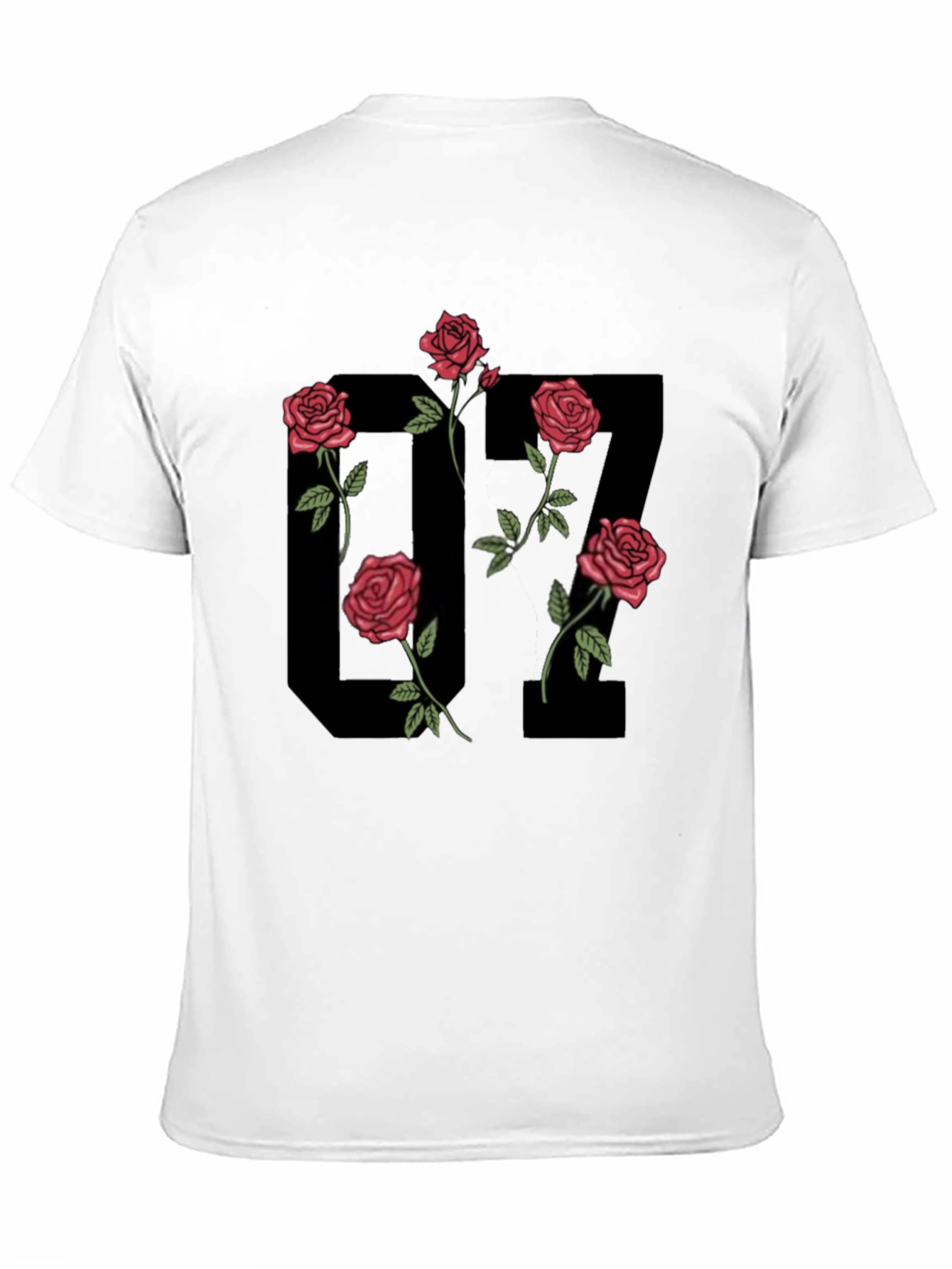 Black Graphic Tee - 17 Roses Design