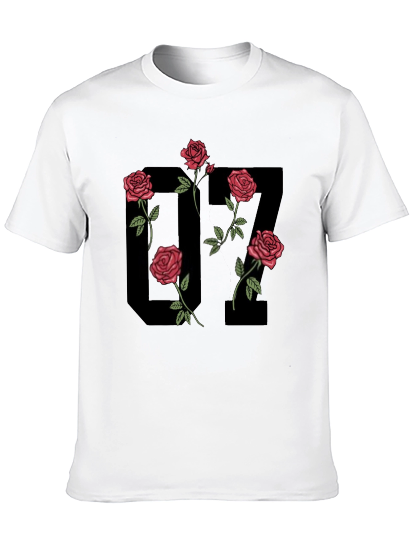 Black Graphic Tee - 17 Roses Design