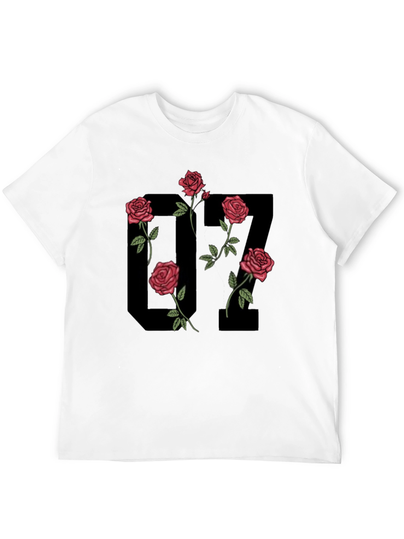 Black Graphic Tee - 17 Roses Design