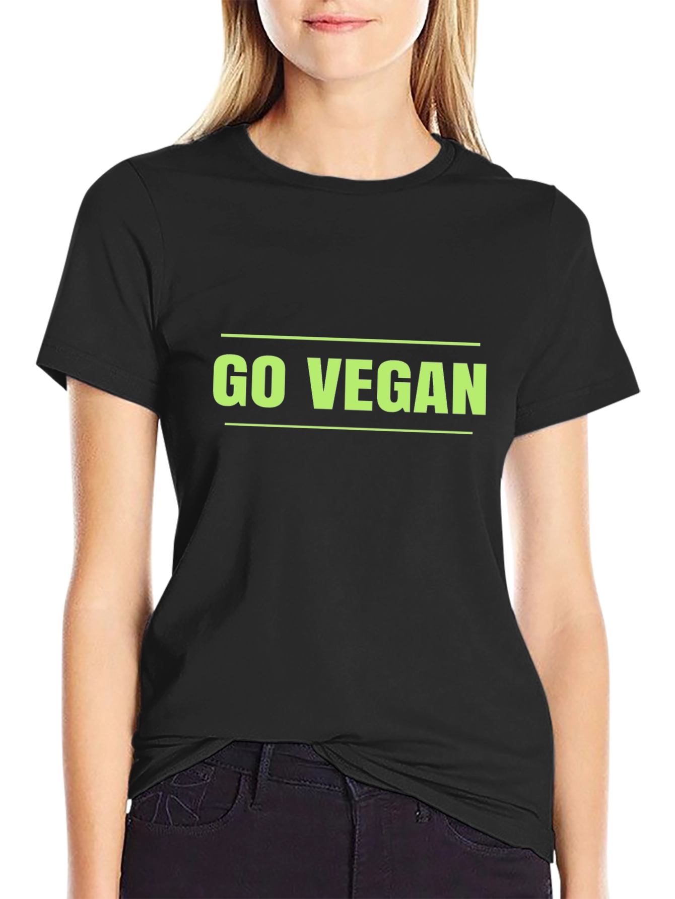 Go Vegan T-Shirt - Black Comfortable Fit