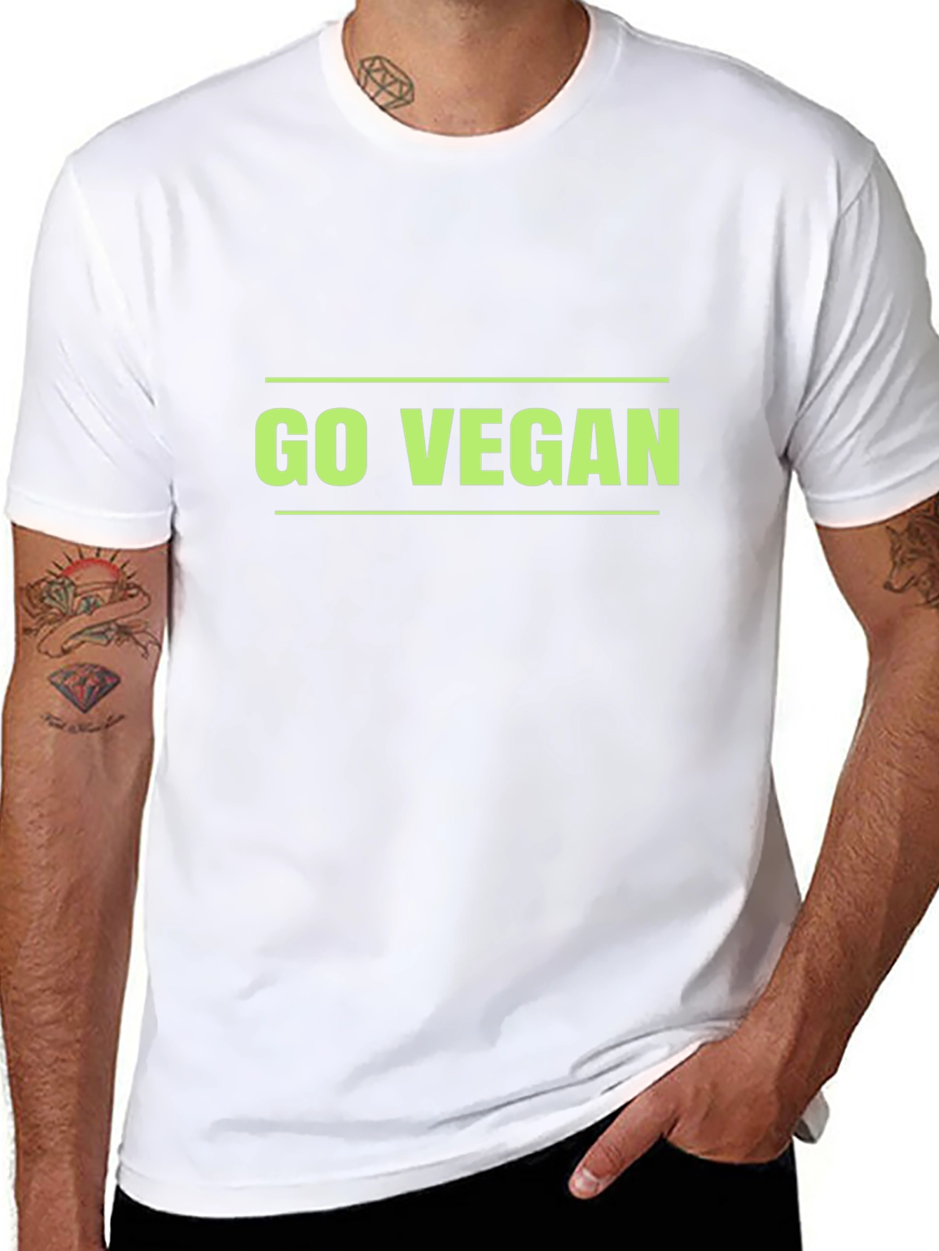 Go Vegan T-Shirt - Black Comfortable Fit