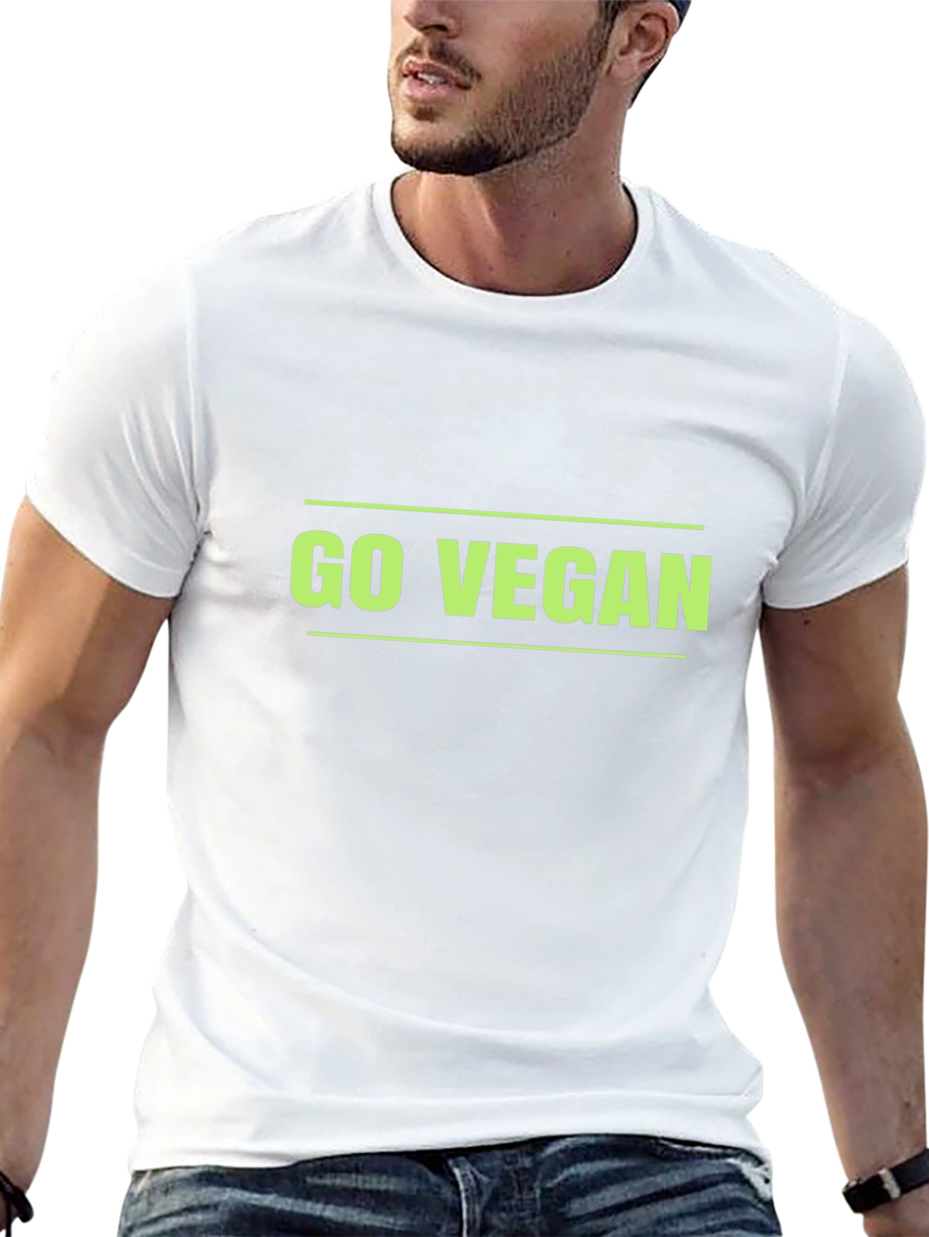 Go Vegan T-Shirt - Black Comfortable Fit
