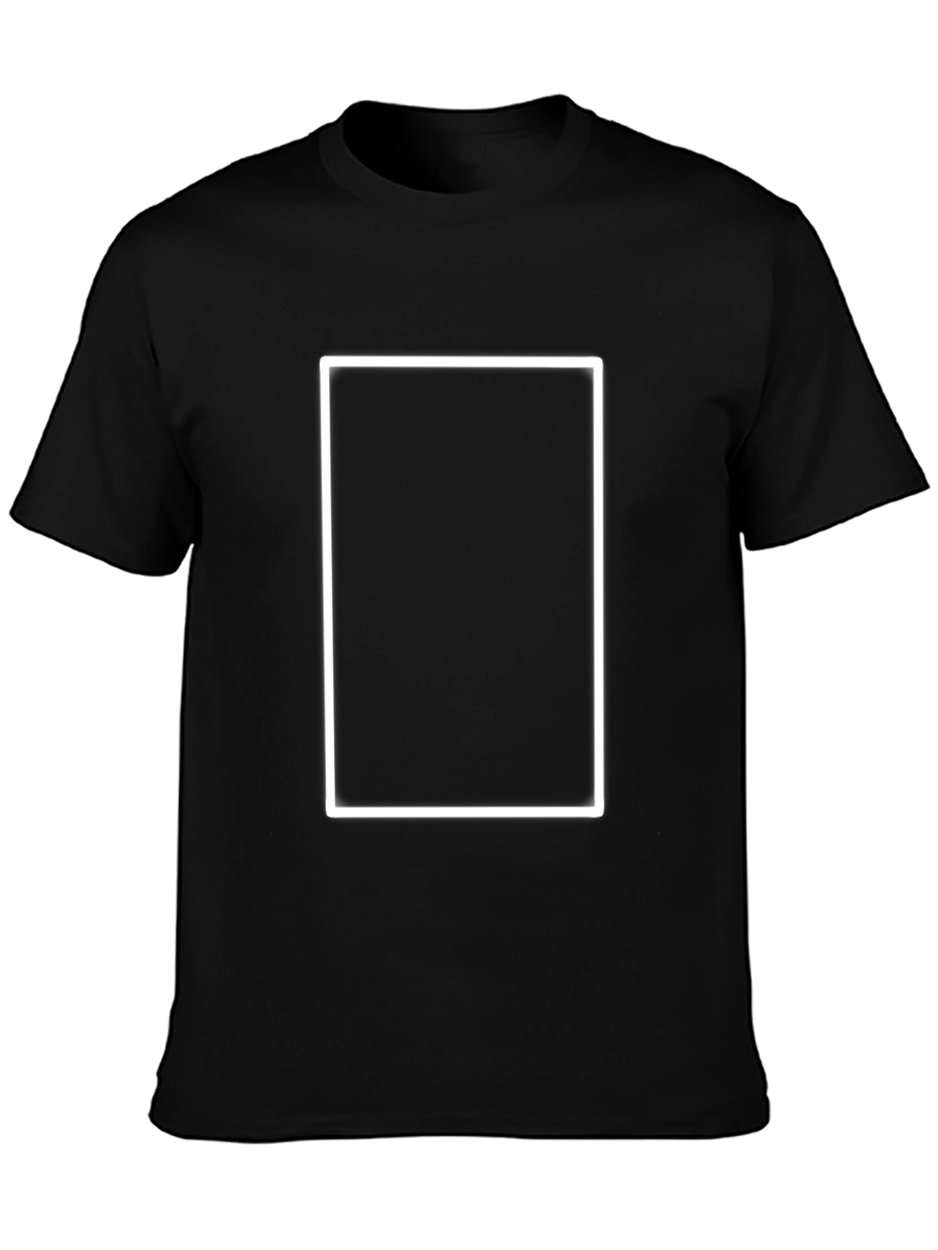 Black T-Shirt with White Rectangle