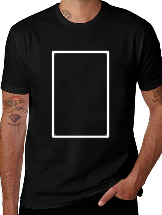 Black T-Shirt with White Rectangle