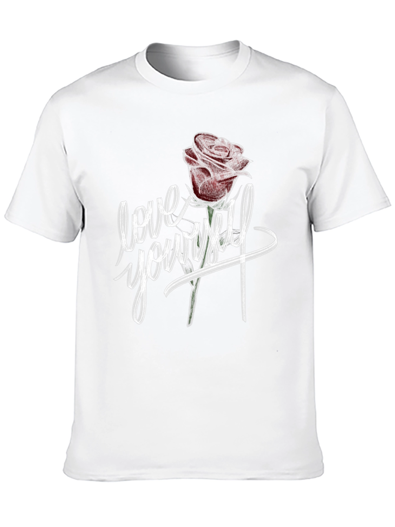 Love Yourself Rose Graphic Black T-Shirt