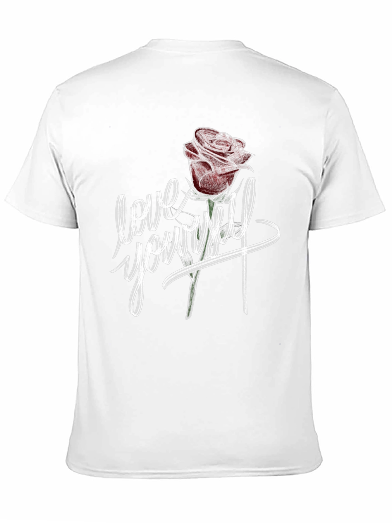 Love Yourself Rose Graphic Black T-Shirt