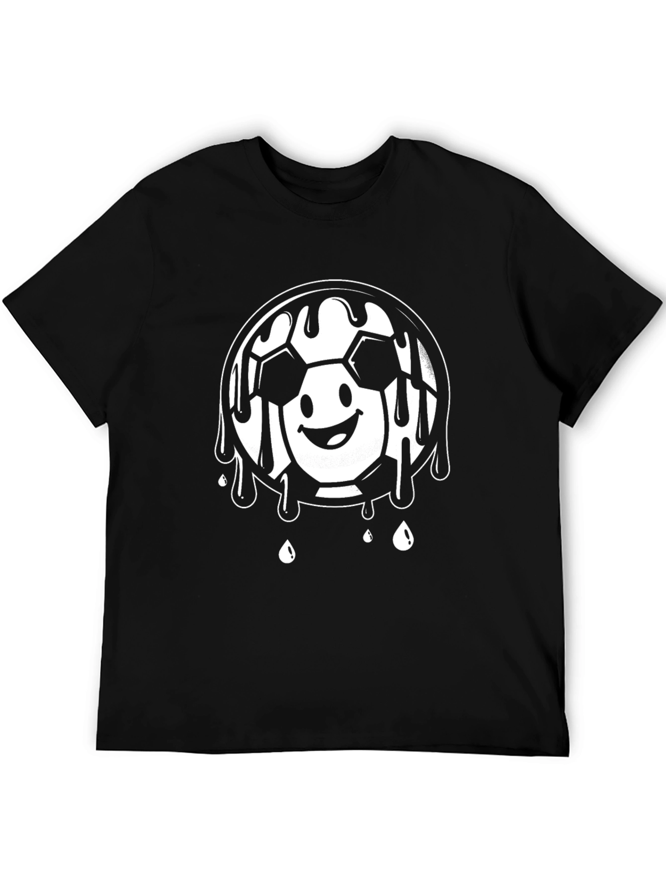 Melting Soccer Ball Graphic Tee - Black