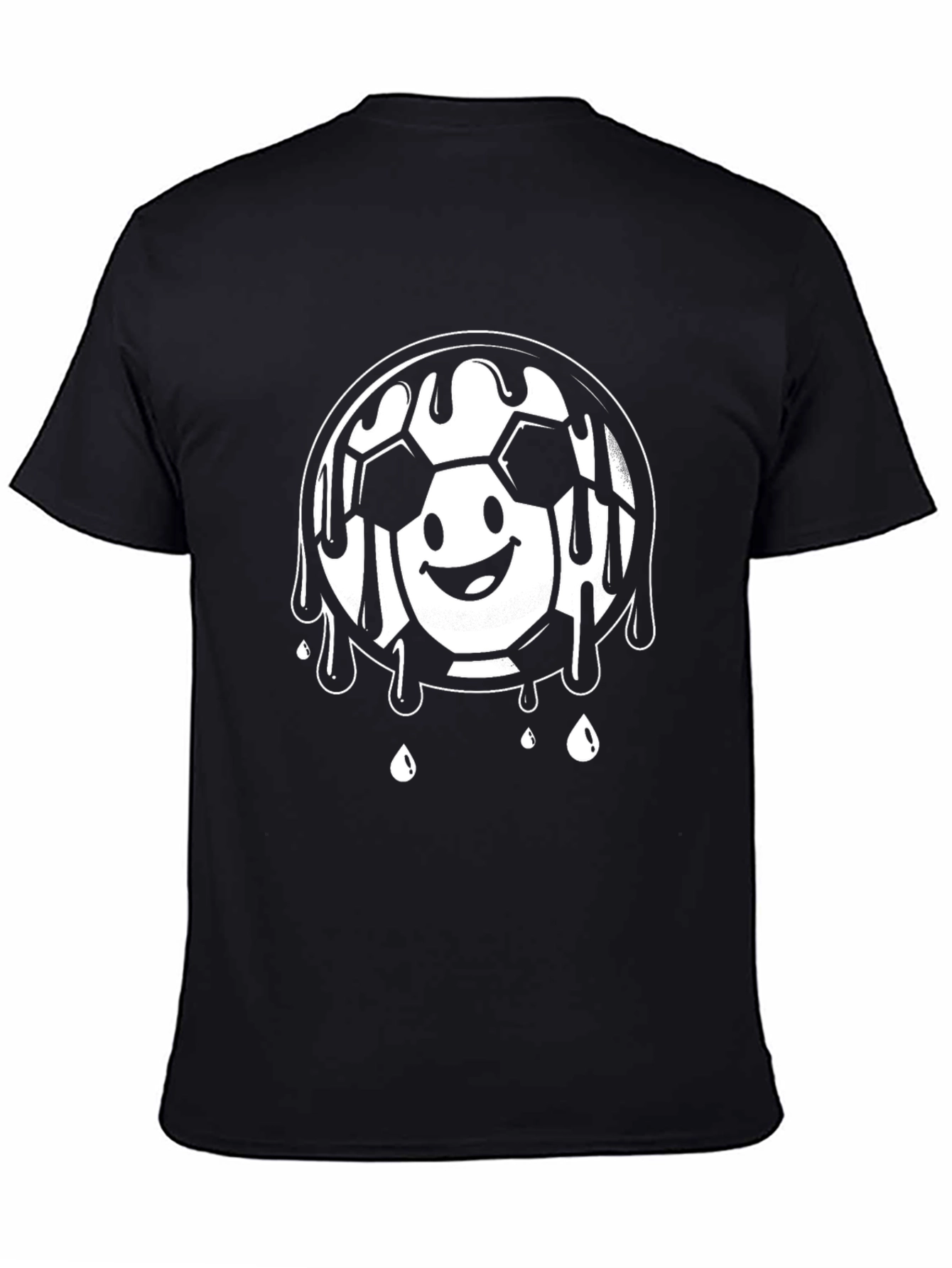 Melting Soccer Ball Graphic Tee - Black