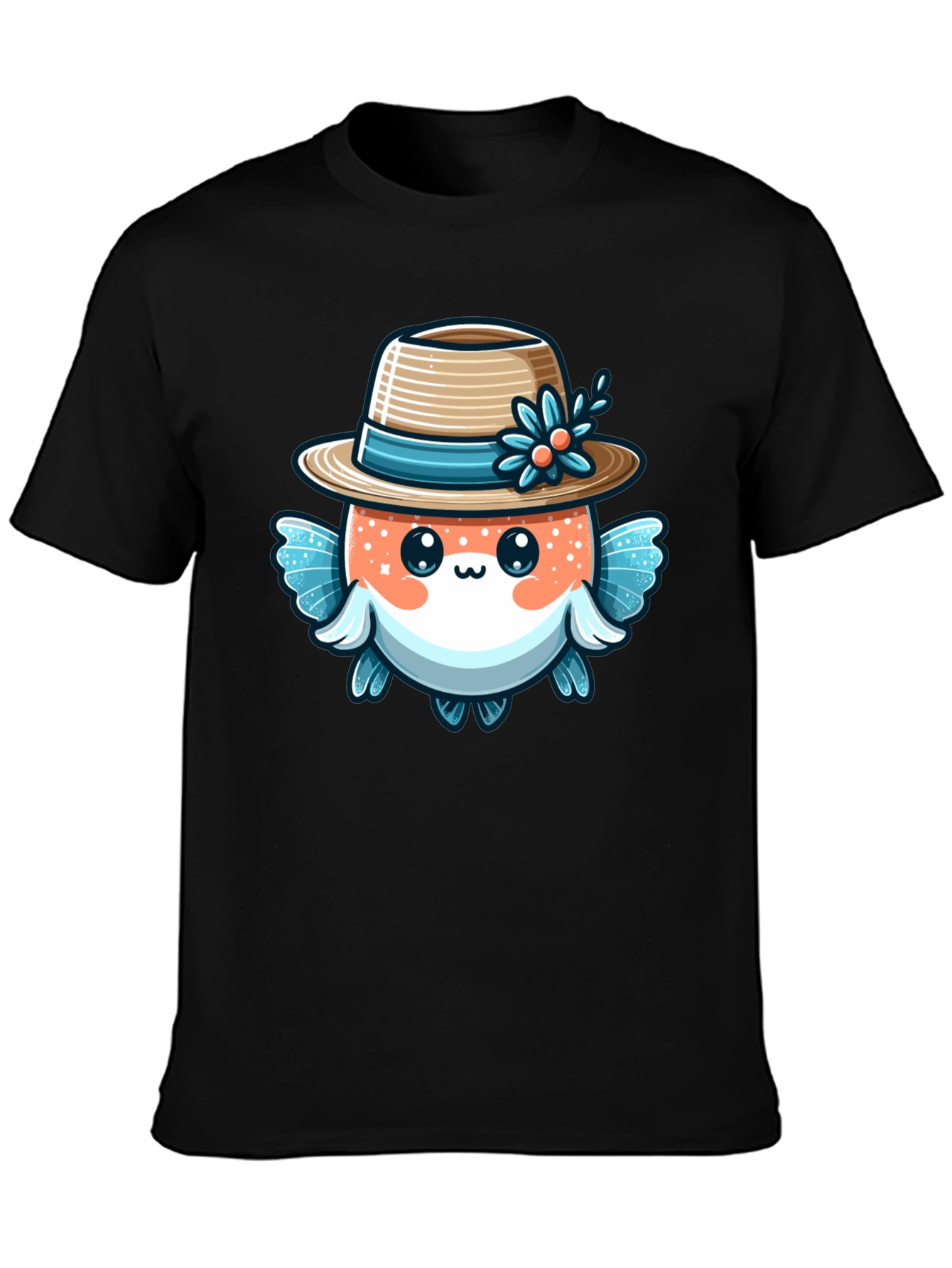 Cute Cartoon Fish Graphic T-Shirt