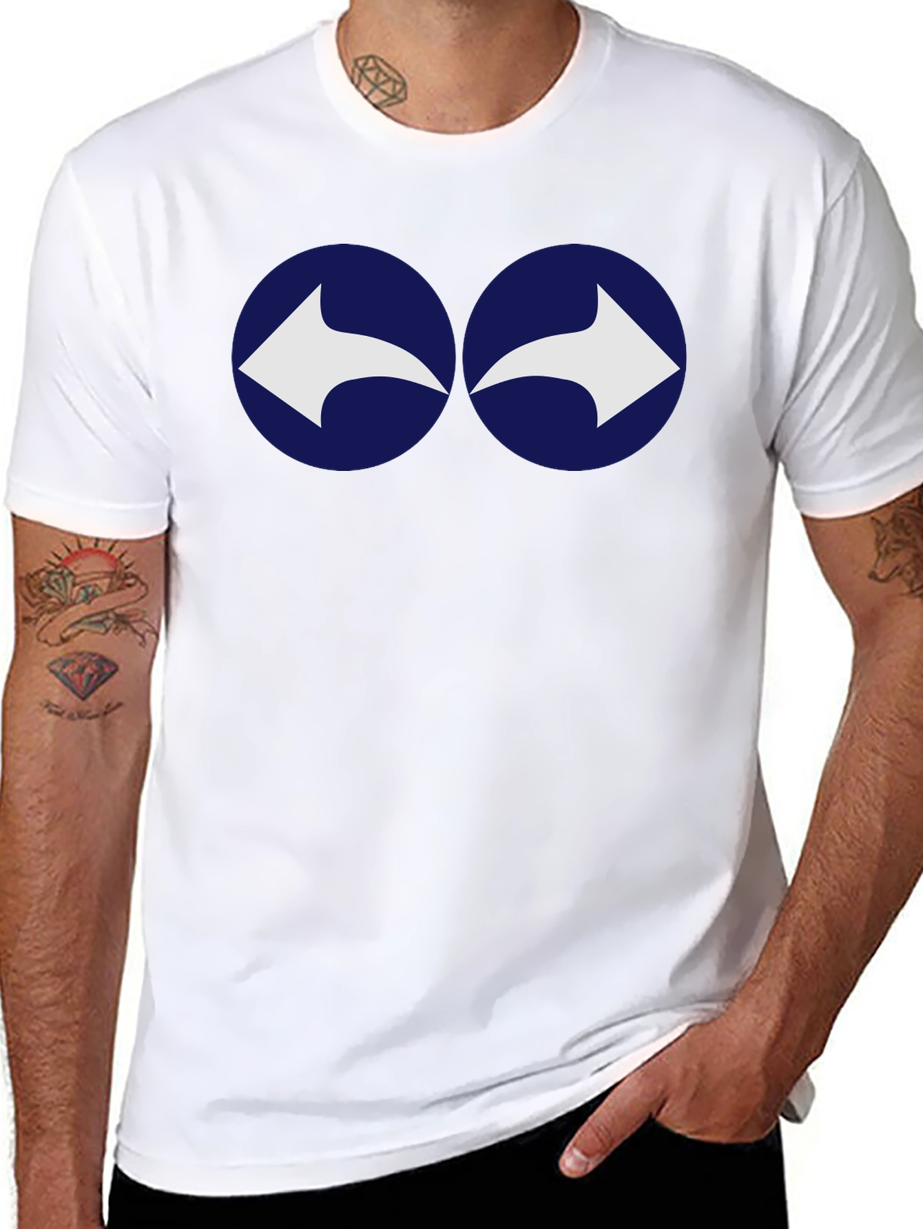 Retro Arrows Graphic Tee - Soft Cotton Casual Shirt
