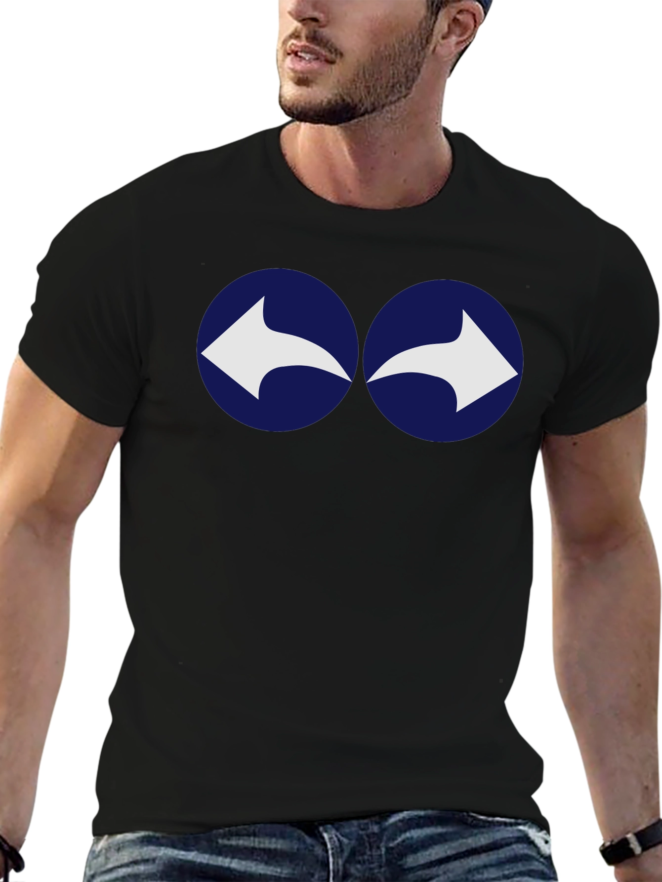 Retro Arrows Graphic Tee - Soft Cotton Casual Shirt