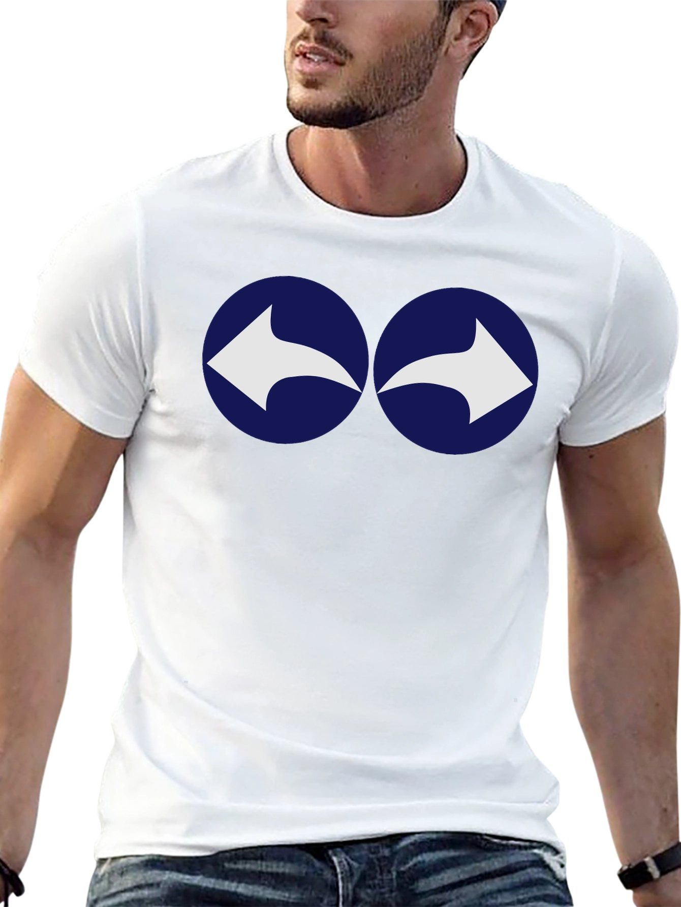 Retro Arrows Graphic Tee - Soft Cotton Casual Shirt