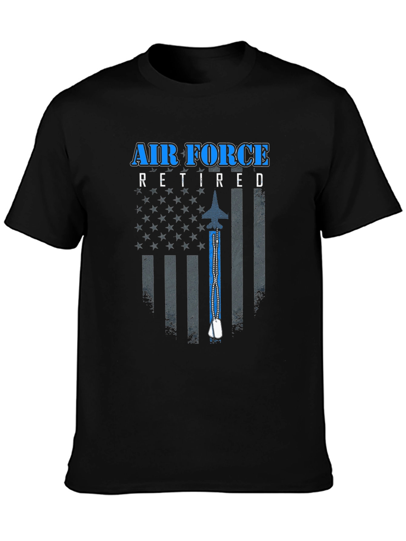 Air Force Retired USA Flag Graphic T-Shirt