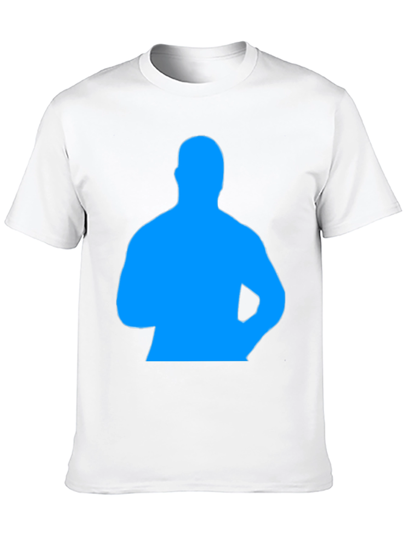 Mens Black T-Shirt with Blue Silhouette Graphic