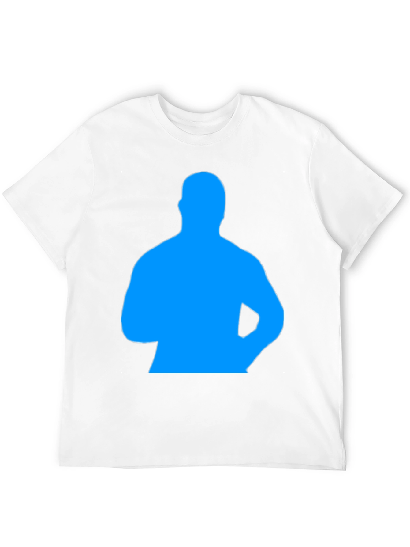 Mens Black T-Shirt with Blue Silhouette Graphic