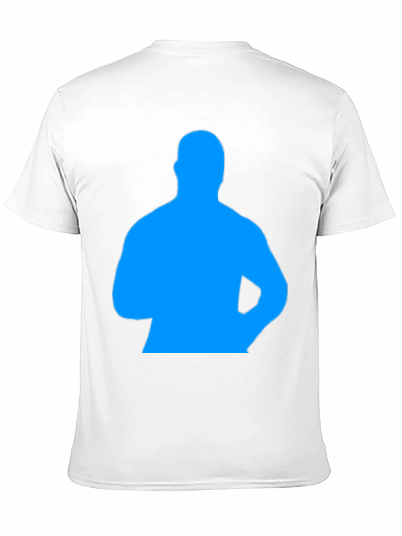 Mens Black T-Shirt with Blue Silhouette Graphic