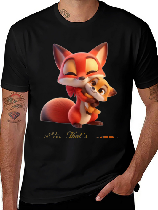 Fox Mom and Cub Graphic Tee - Cozy and Cute!