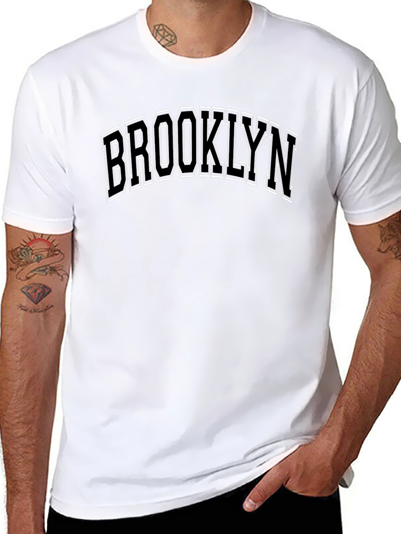 Brooklyn Graphic Tee - Black Crew Neck T-Shirt