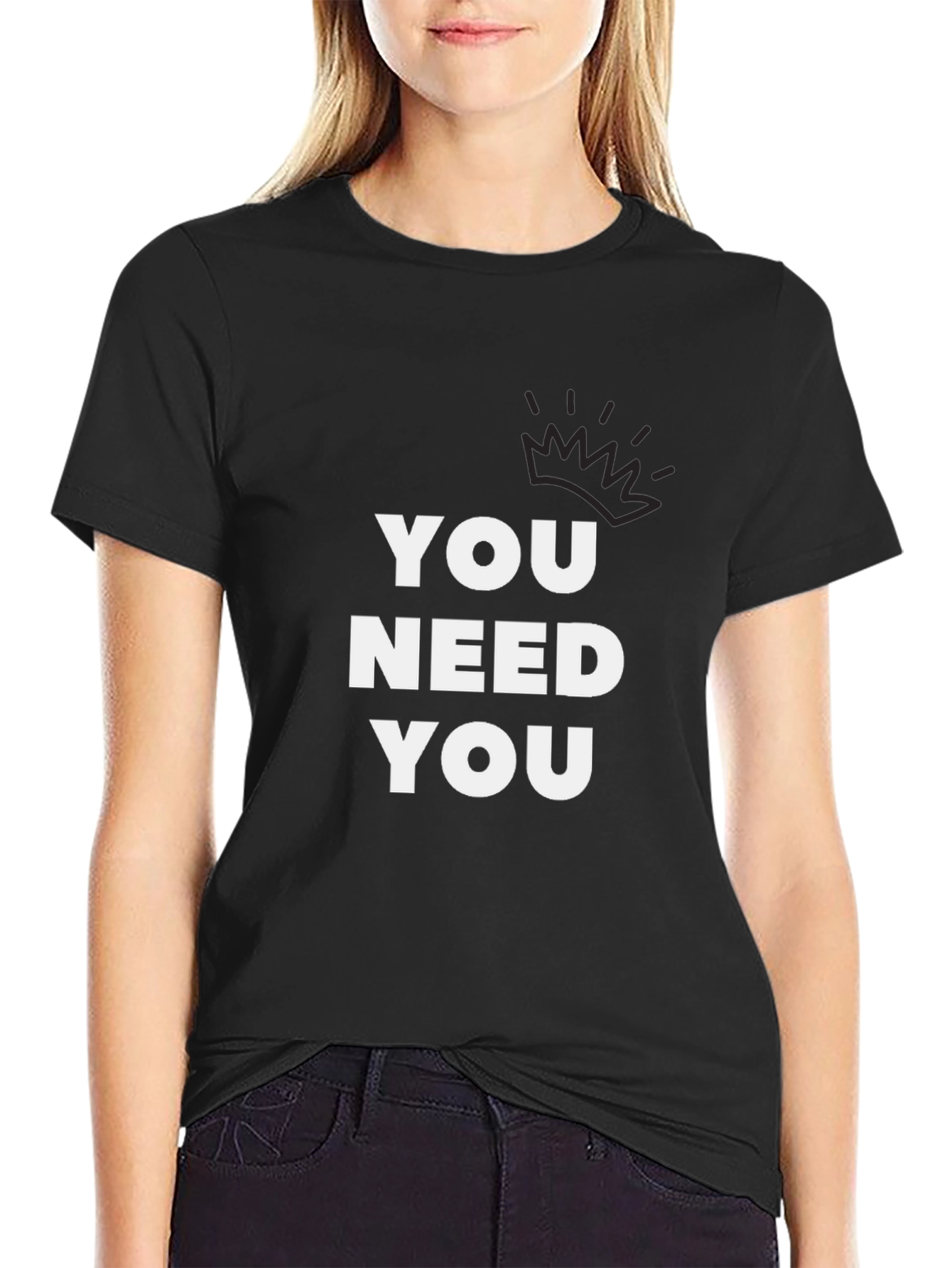 You Need You Black Graphic Tee