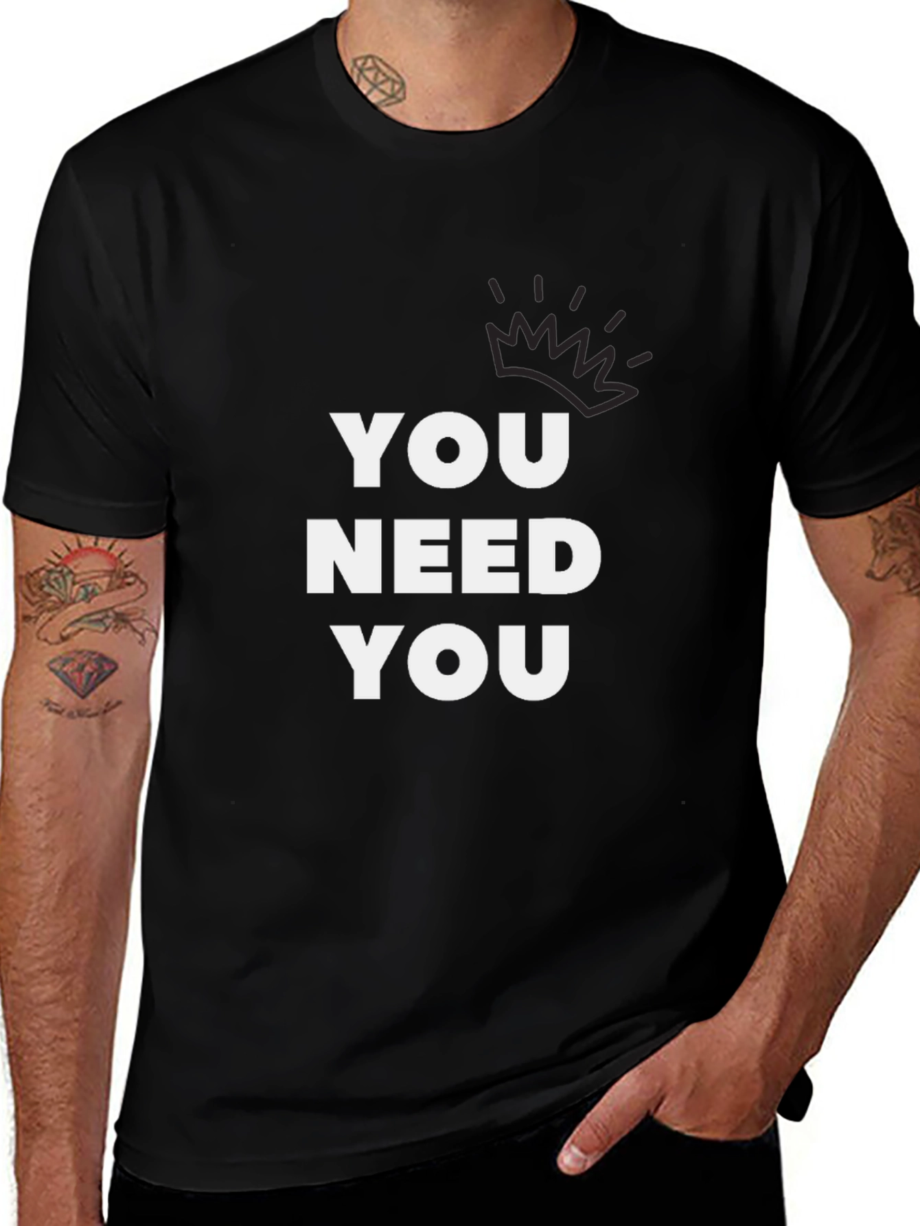 You Need You Black Graphic Tee