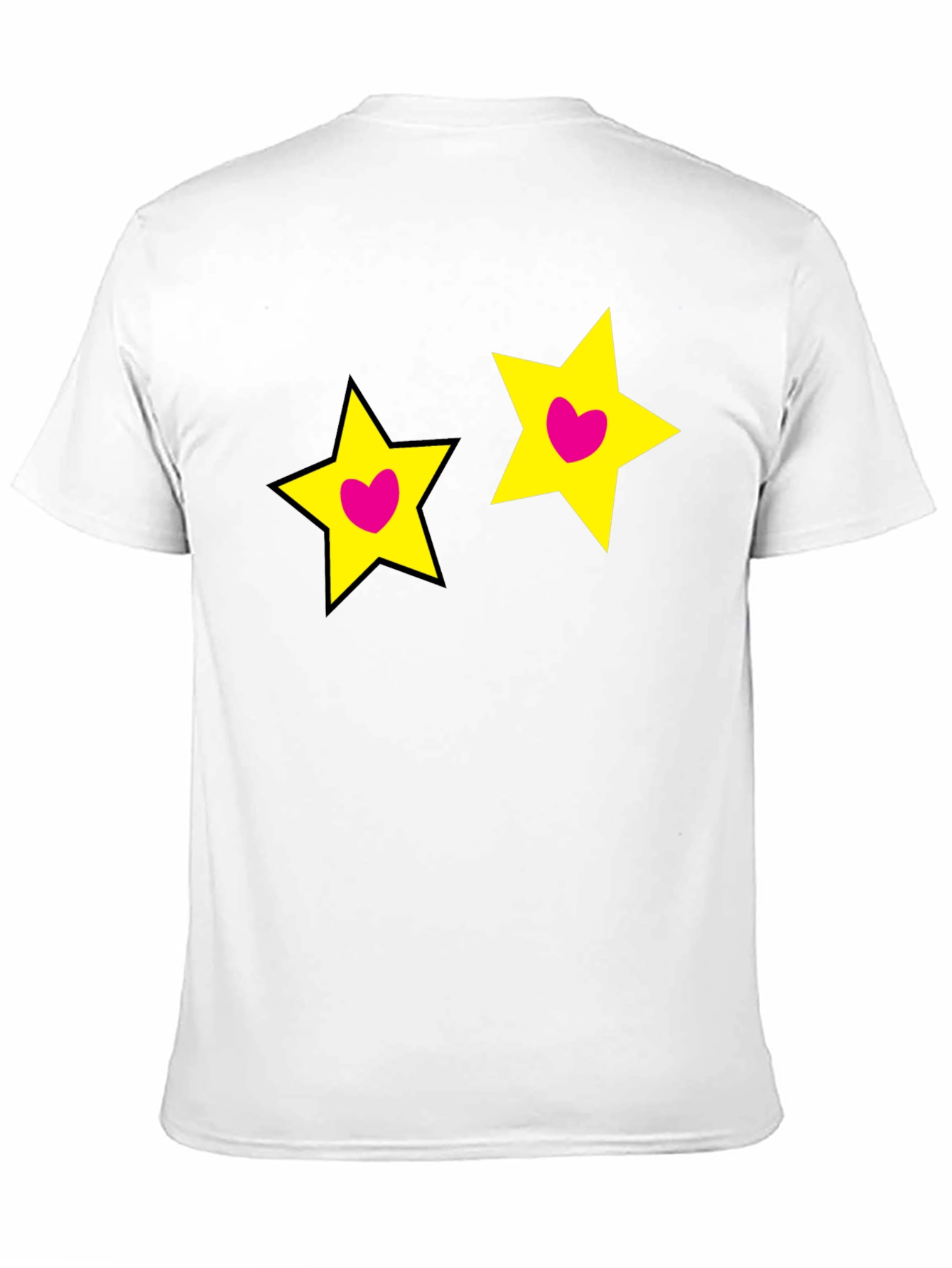 Cute Star Heart Graphic Black Tee