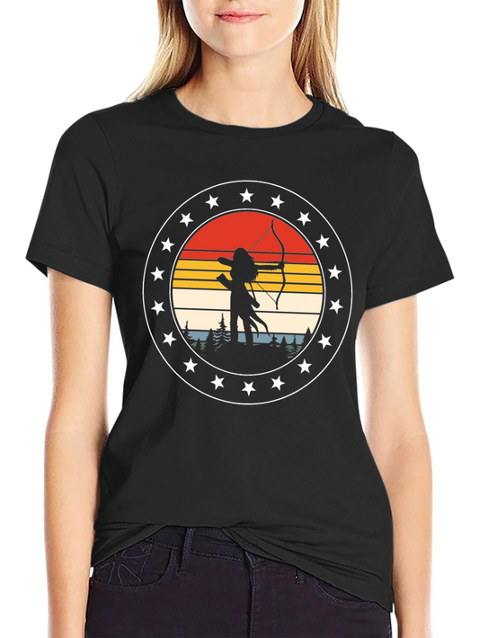 Archer Silhouette Graphic Tee - Retro Sunset Design