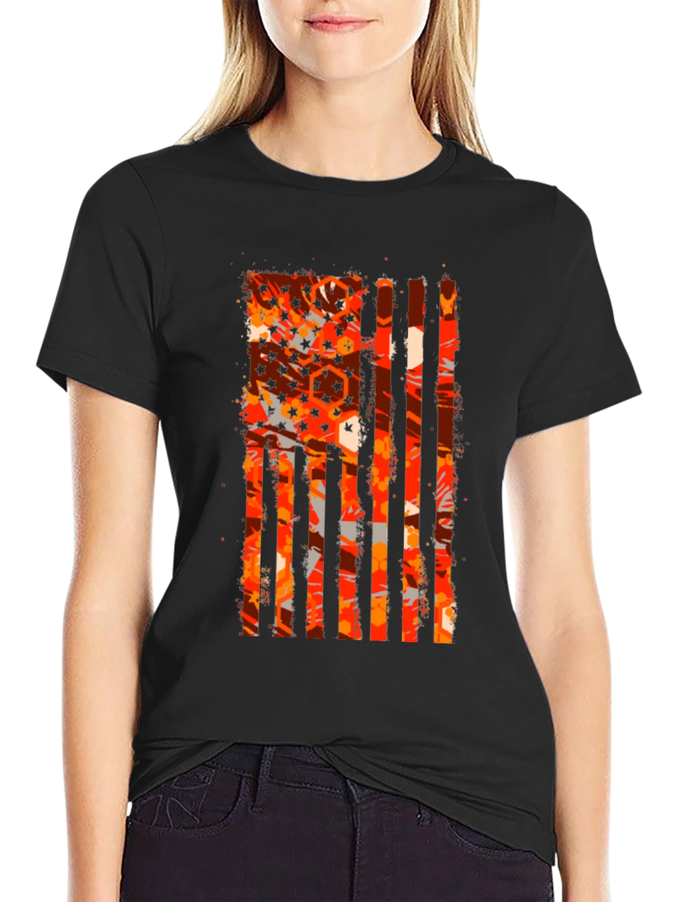 Patriotic Distressed American Flag Graphic Tee