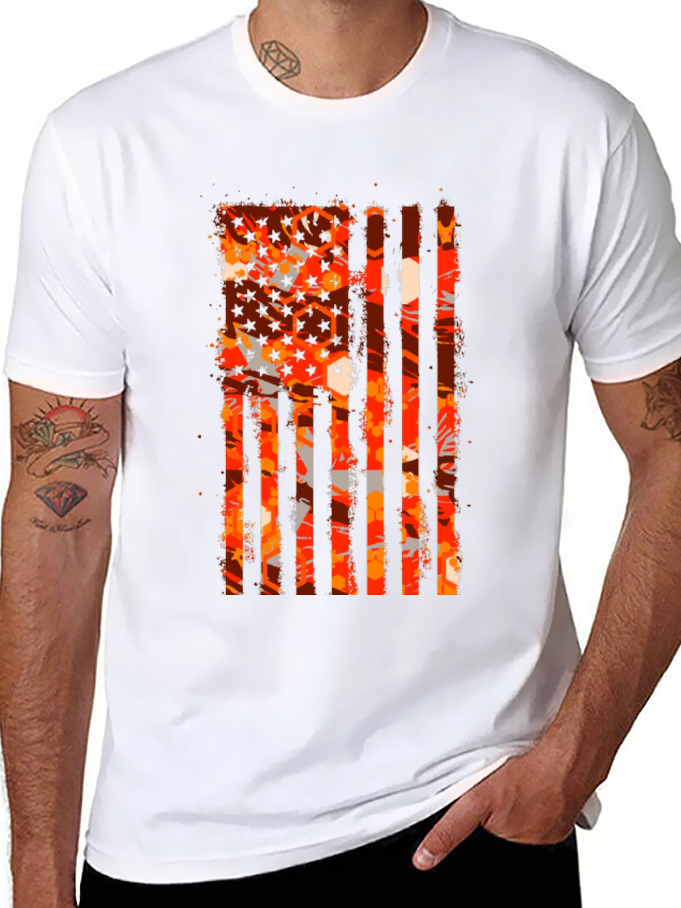 Patriotic Distressed American Flag Graphic Tee