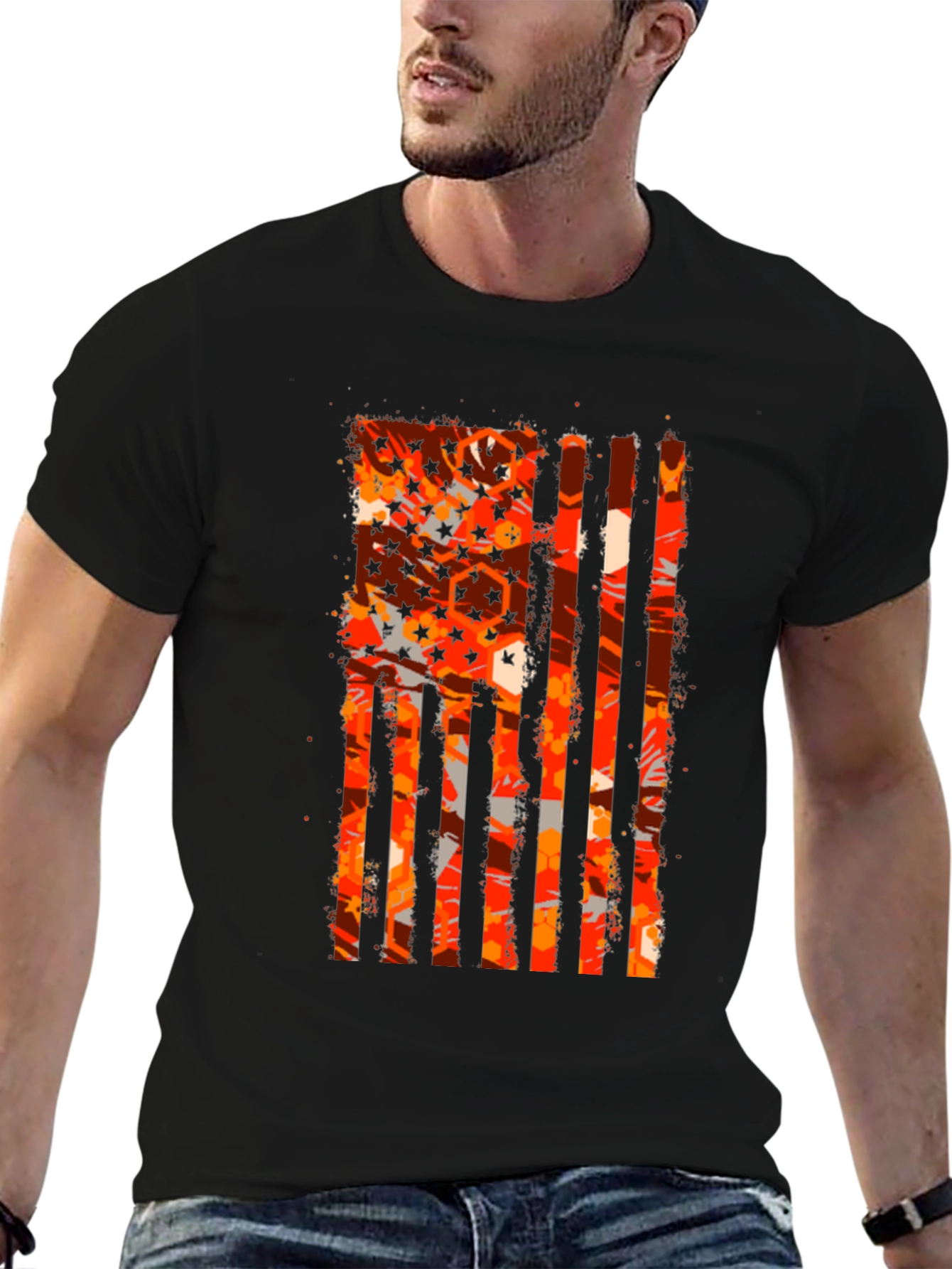 Patriotic Distressed American Flag Graphic Tee