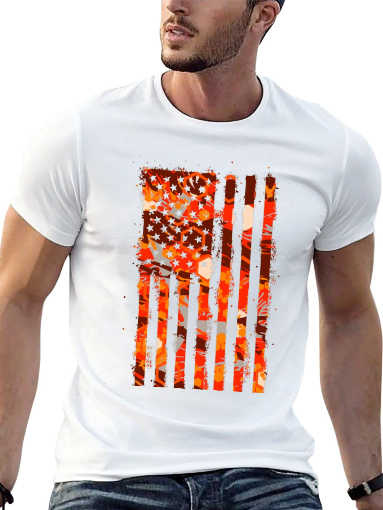 Patriotic Distressed American Flag Graphic Tee