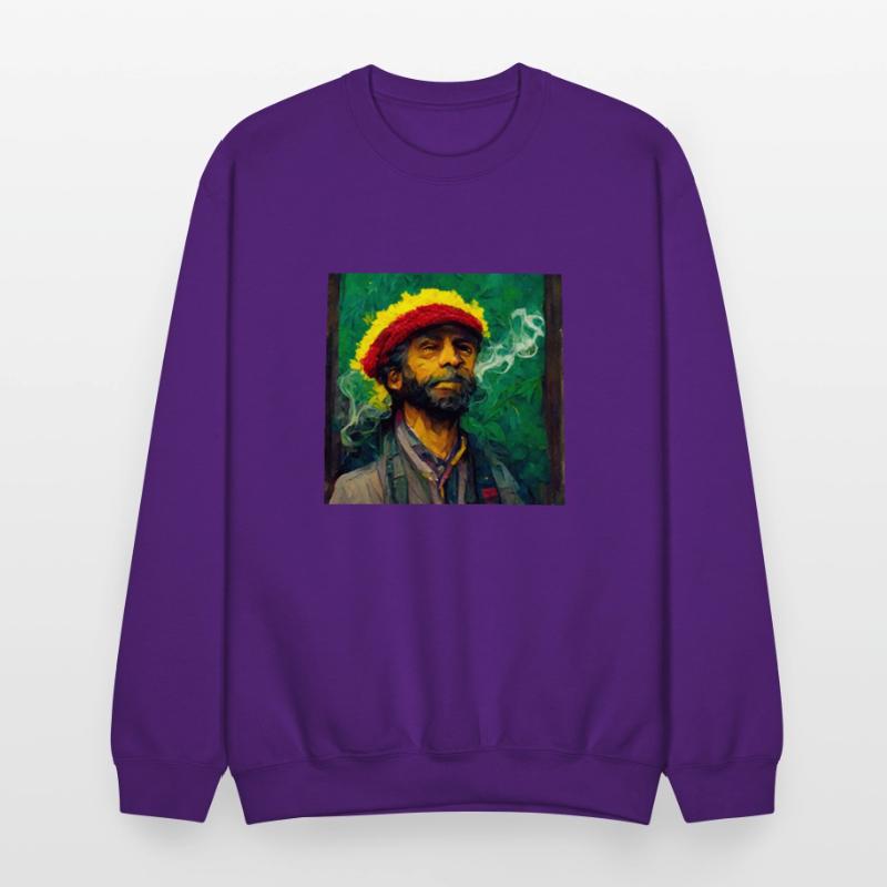 Rastafari Smoking weed painting