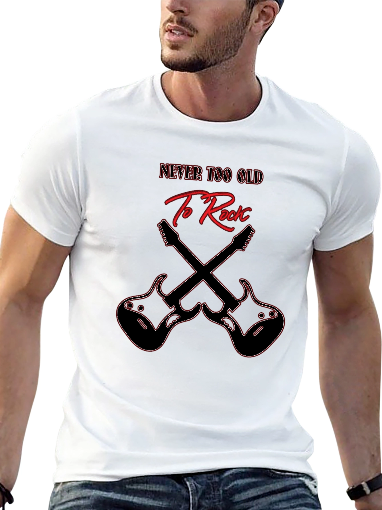 Never Too Old to Rock Guitar T-Shirt